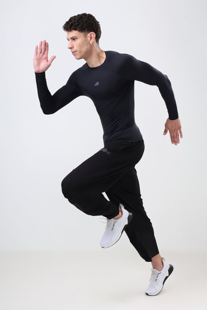 Nylon Compression Fullsleeves T-shirt Black