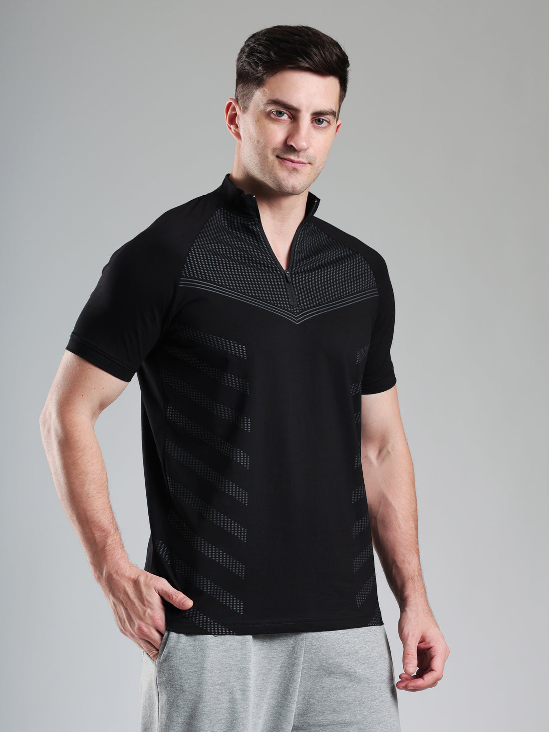 Grow AeroFlex Quarter Zip T-Shirt Black