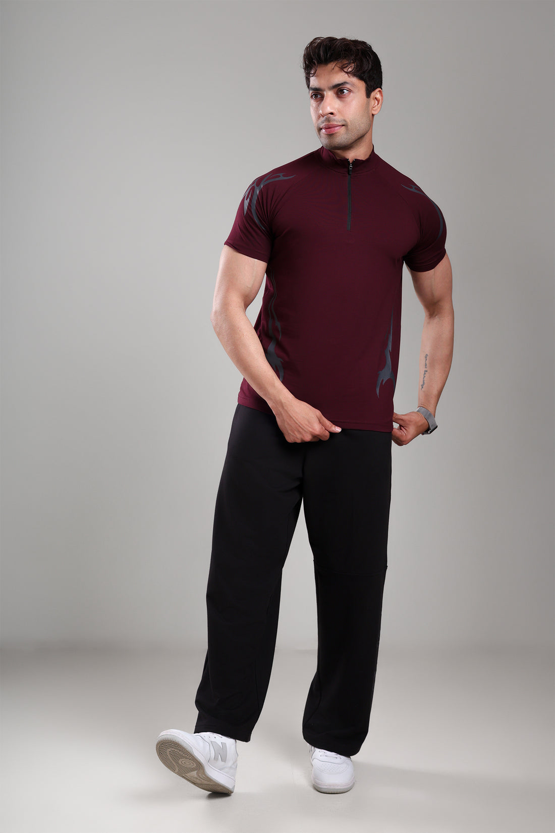 GROW ShadowTribe Zip Tshirt Wine