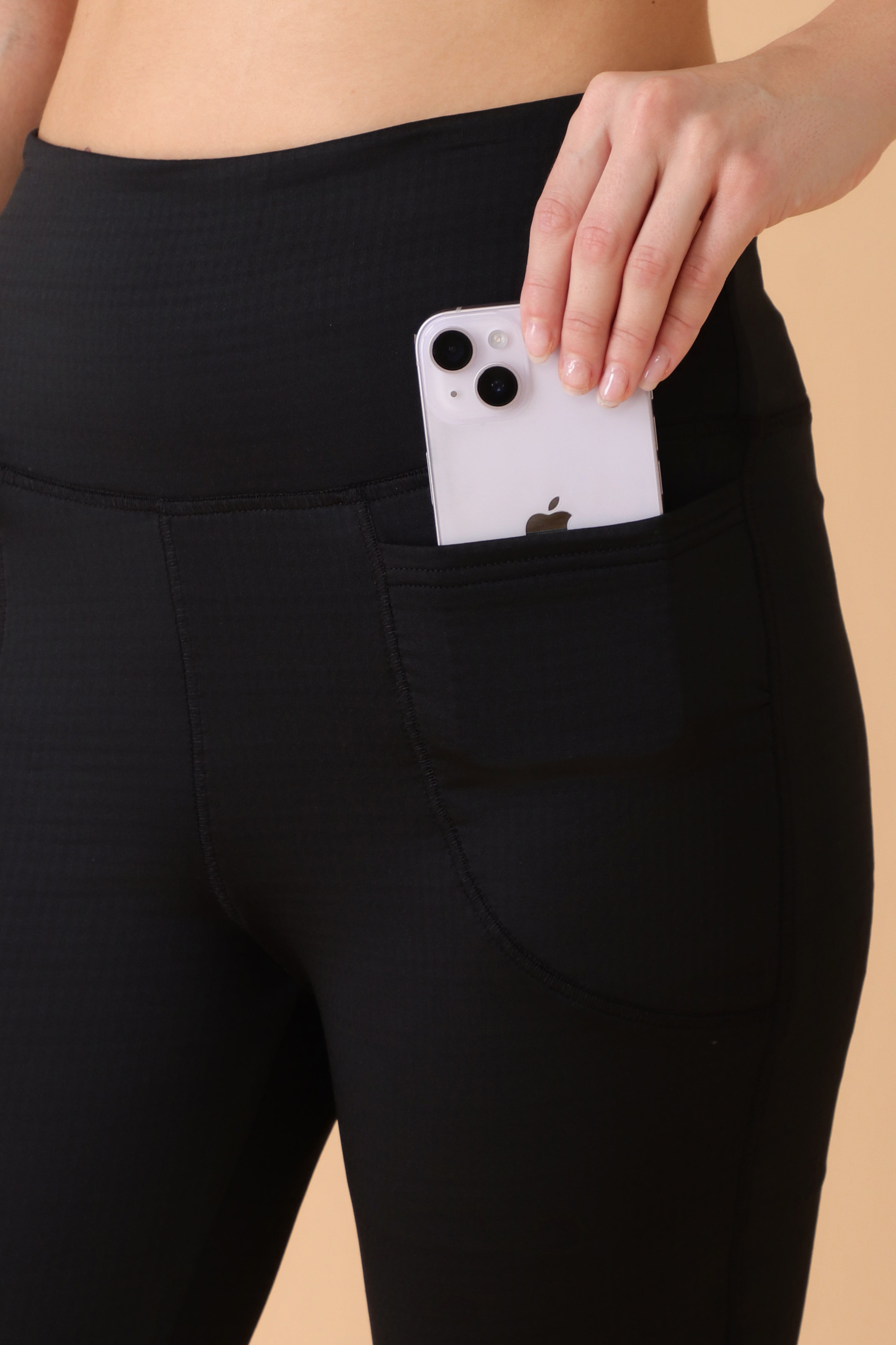 Jacquard Flare Leggings Black