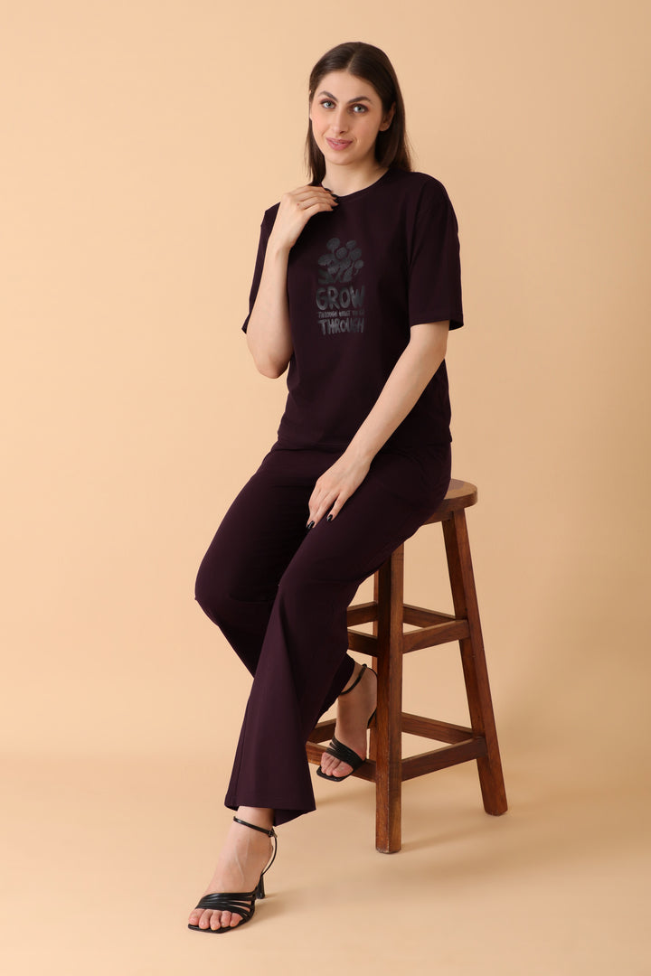 Cloud Nine Co-ord set Wine Dusk