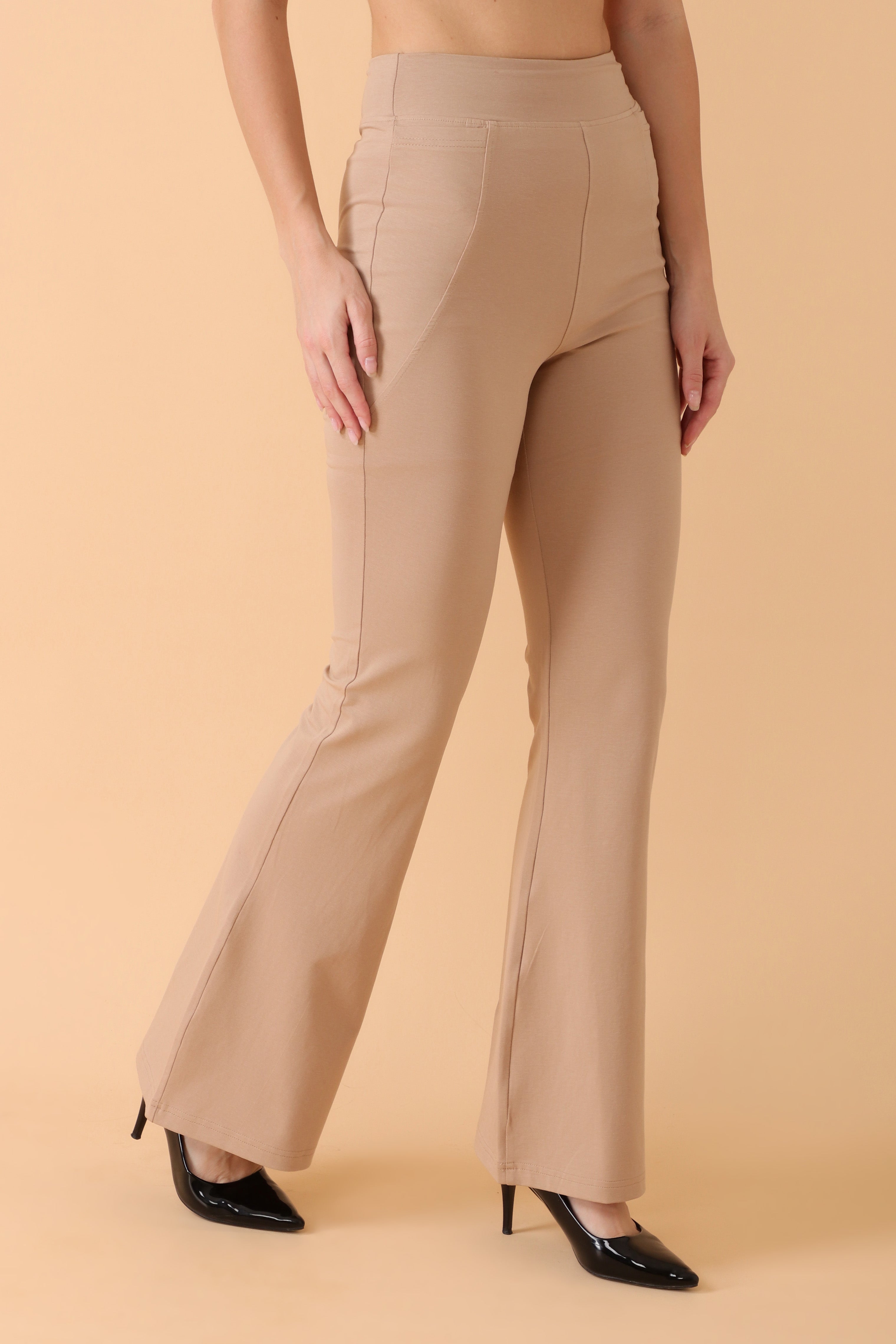 Easy Breezy Flare Pant Beige, Please