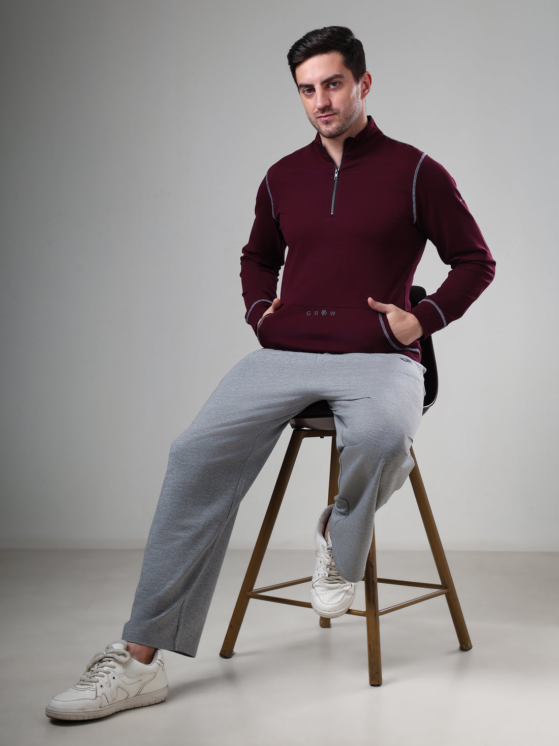 Grow 5T Pullover Wine Grey