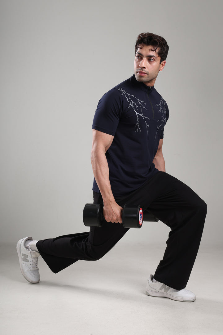 GROW AlphaFlex Quarter Zip Tshirt Navy