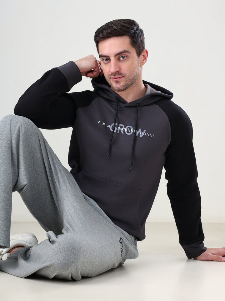 Grow Raglan Comfy Hoodie Dark Grey