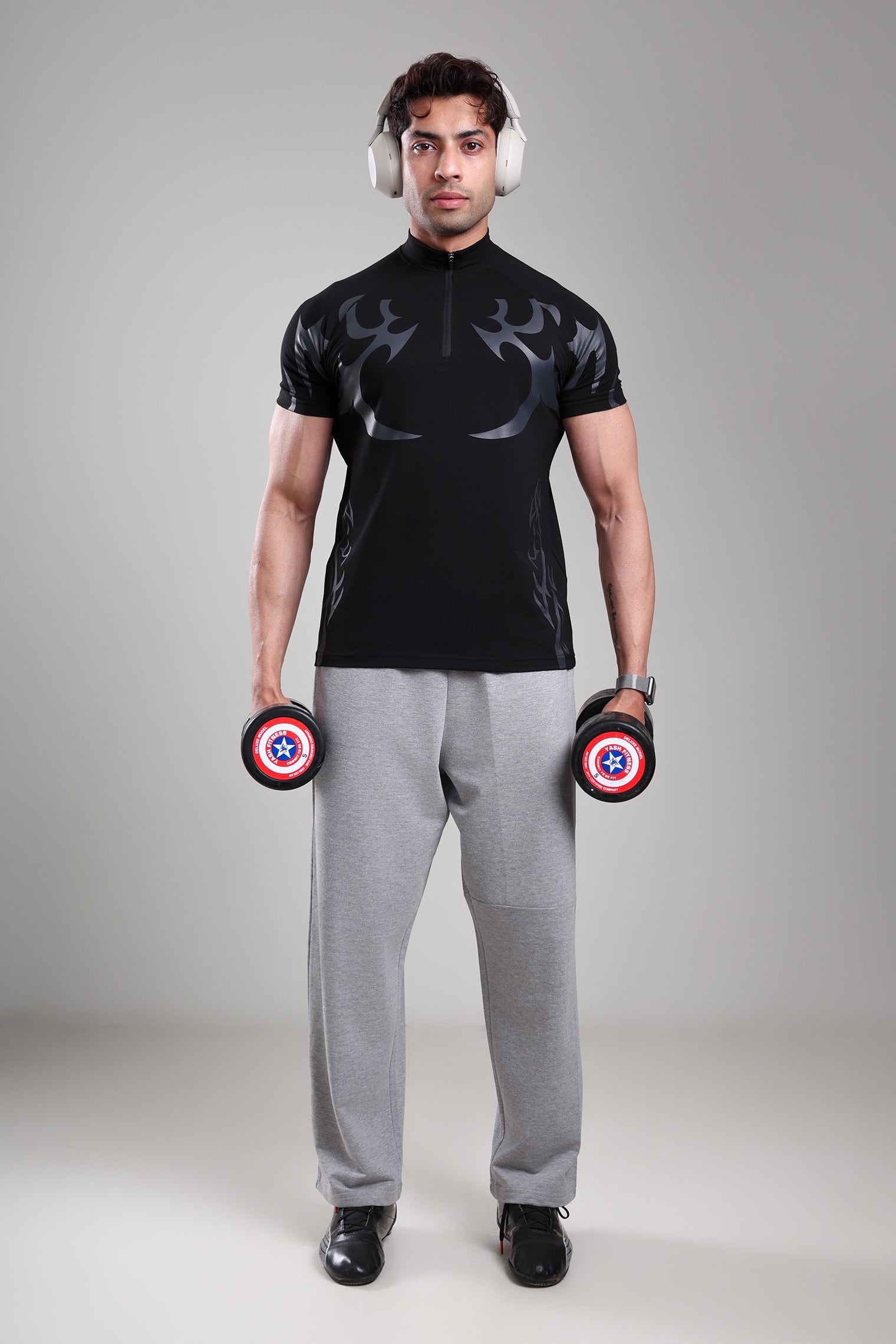 Quarter zip aero Tshirt Black