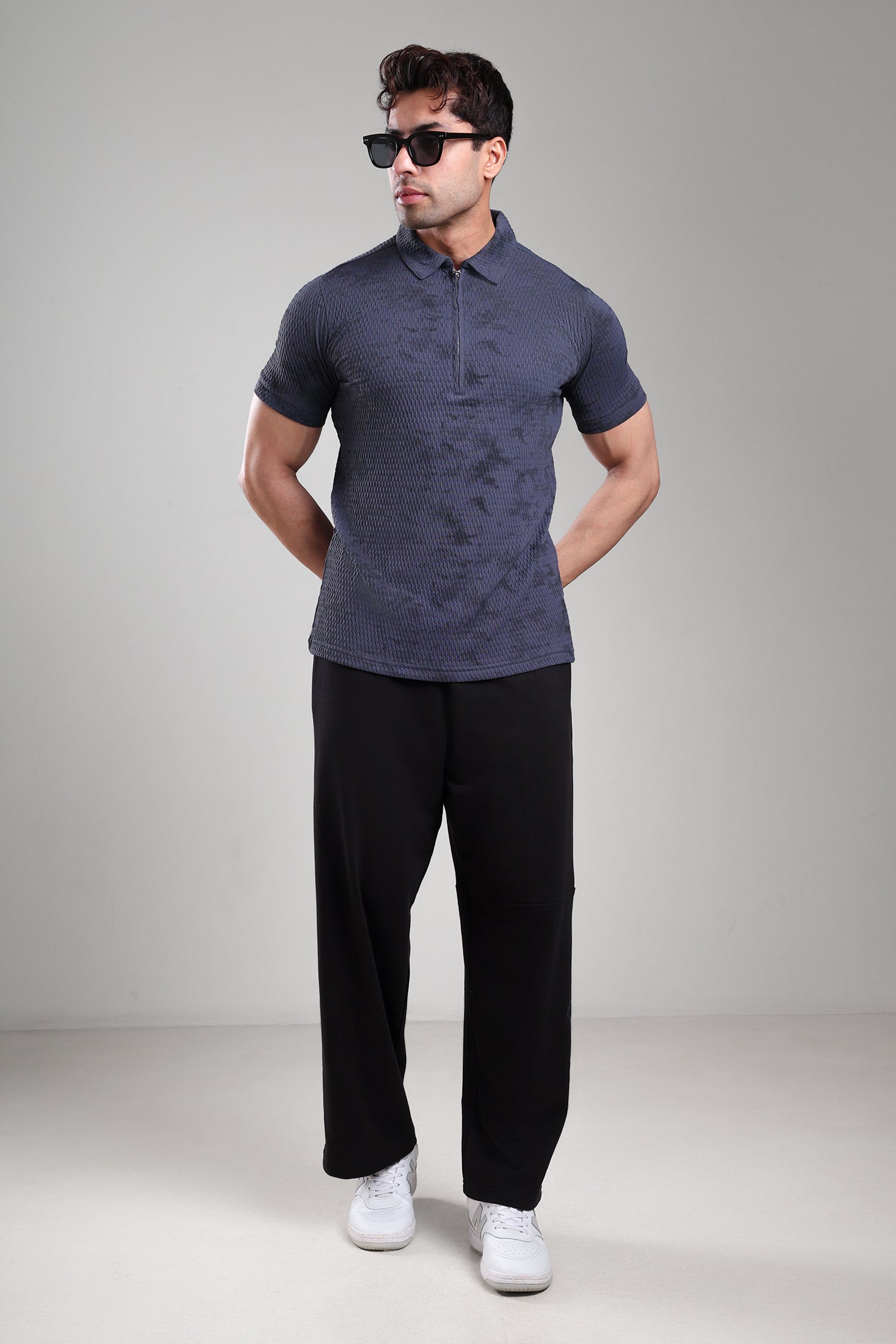 Grow Textured Polo Tee Dark Grey