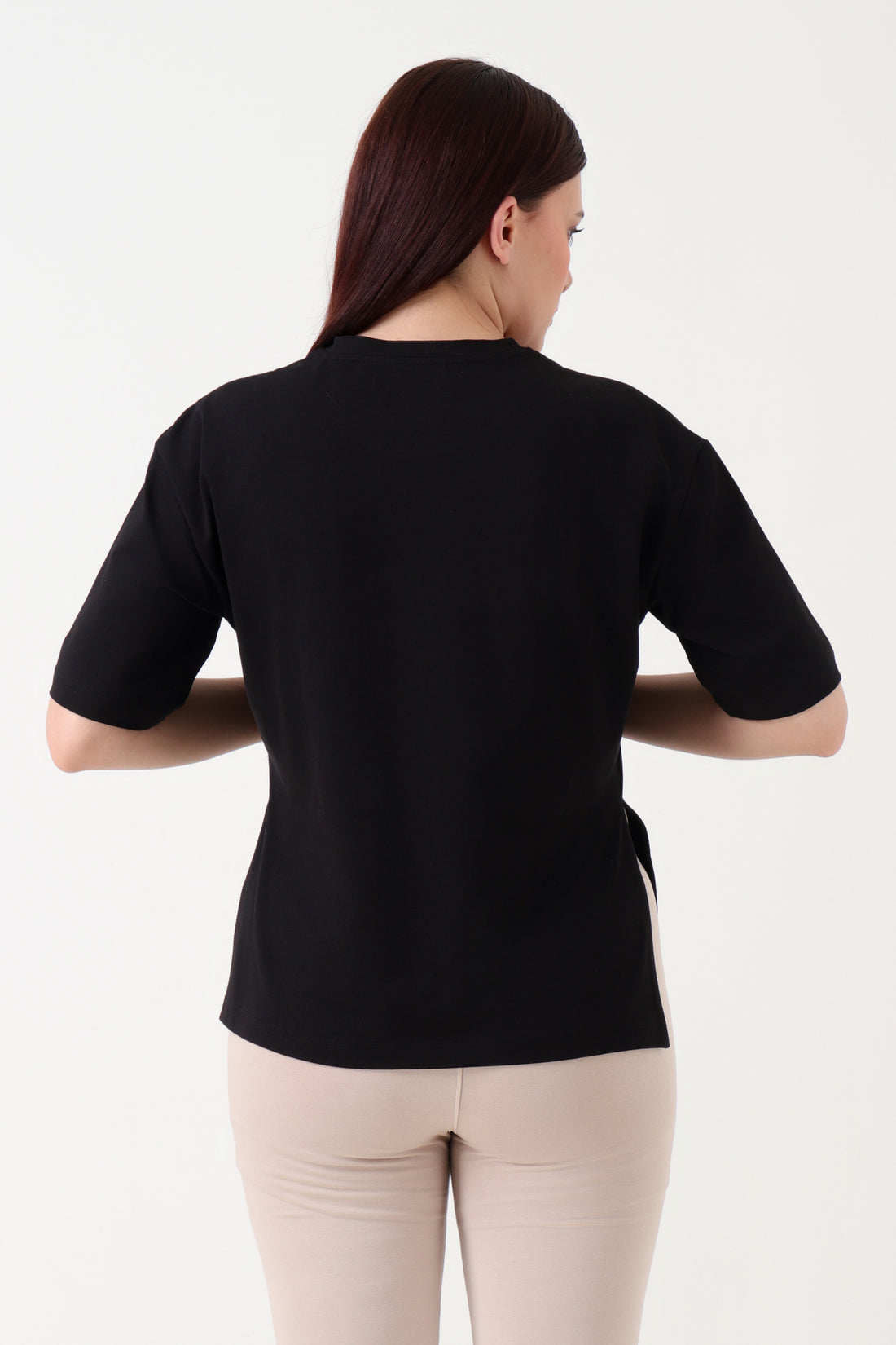 Oversized Slit Tshirt Black