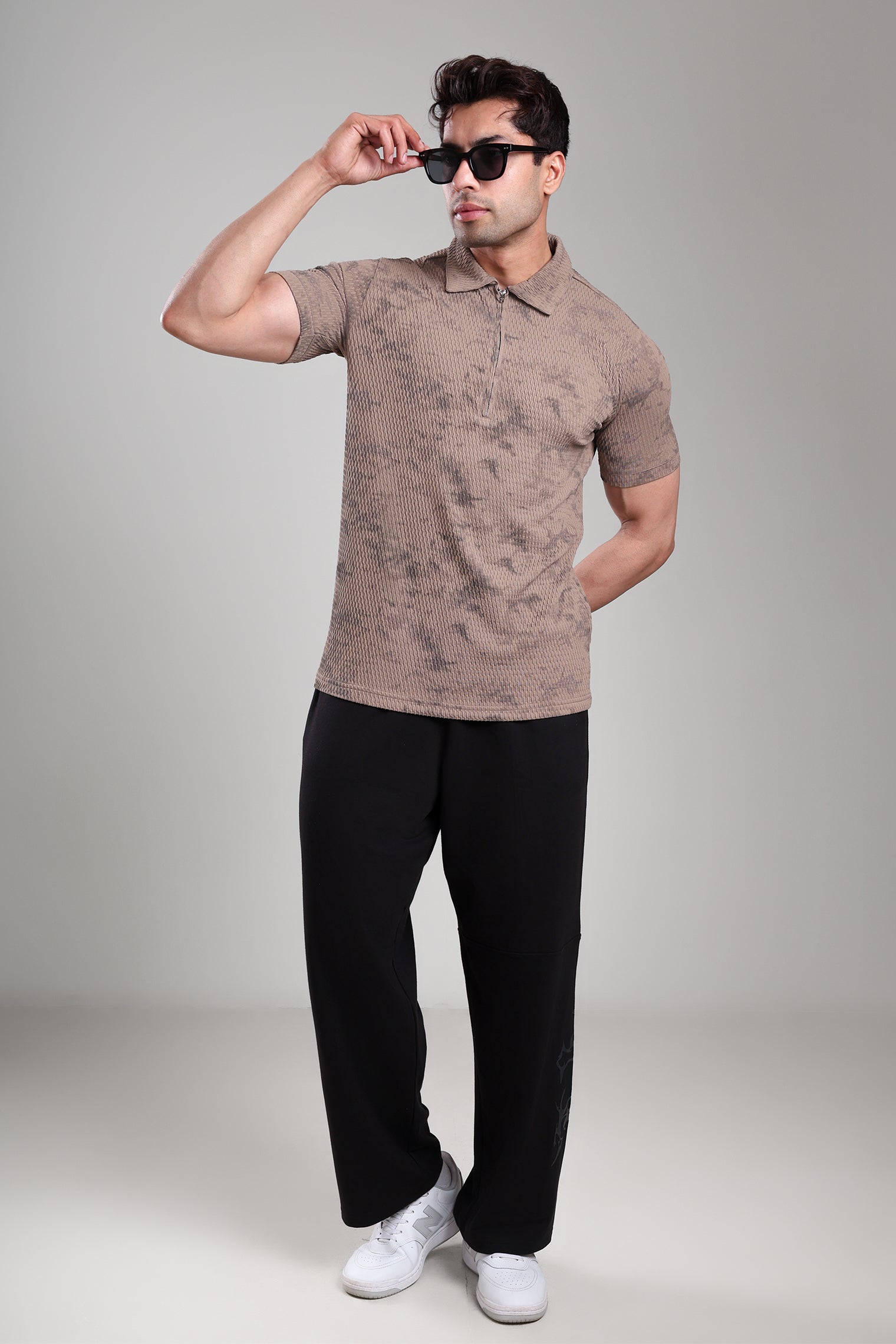 GROW Textured Polo Tee Brown