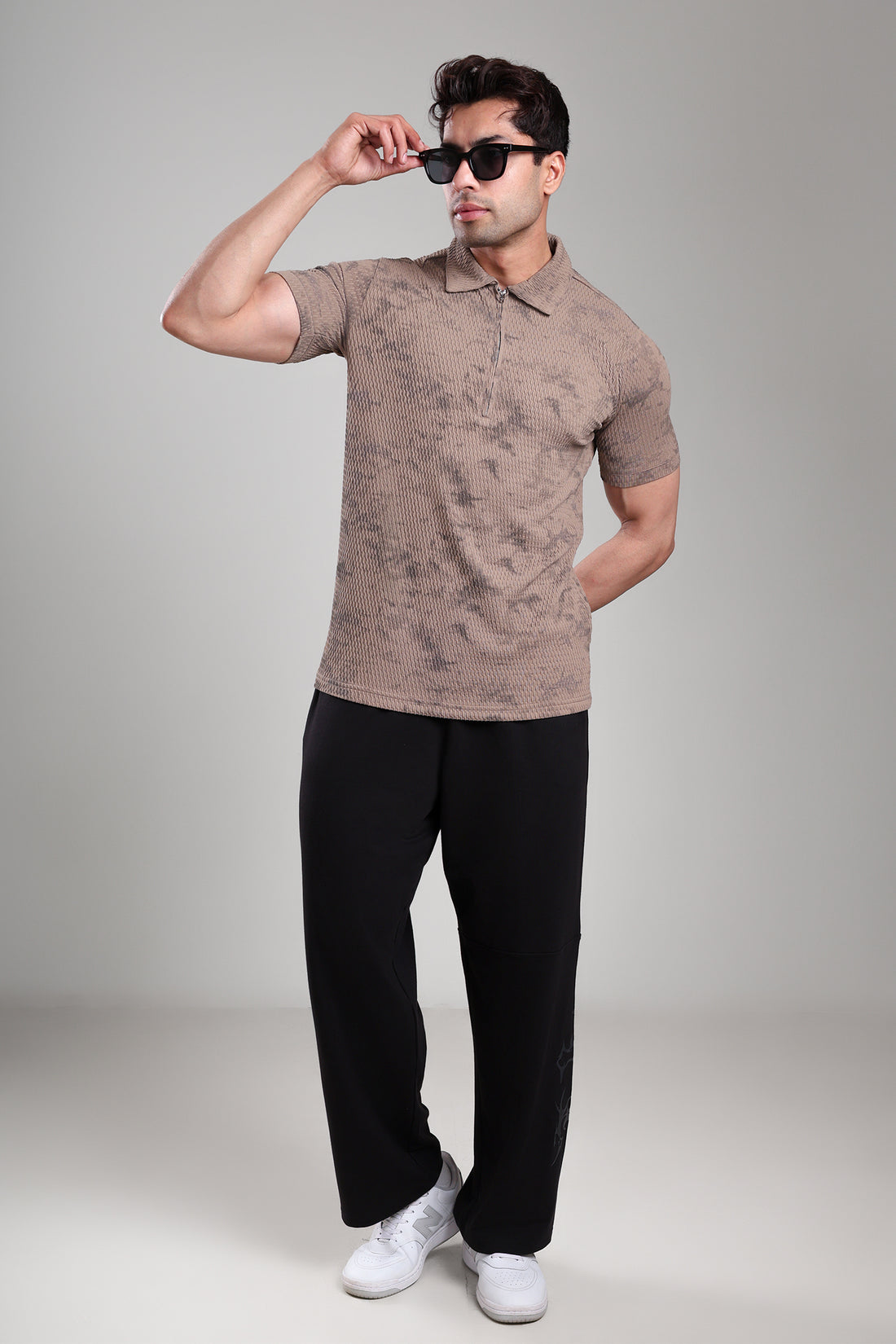 GROW Textured Polo Tee Brown
