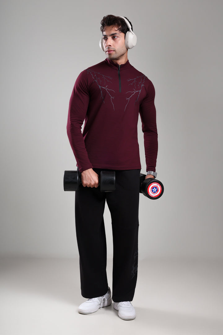 GROW ThunderFlex Zip Tshirt Wine