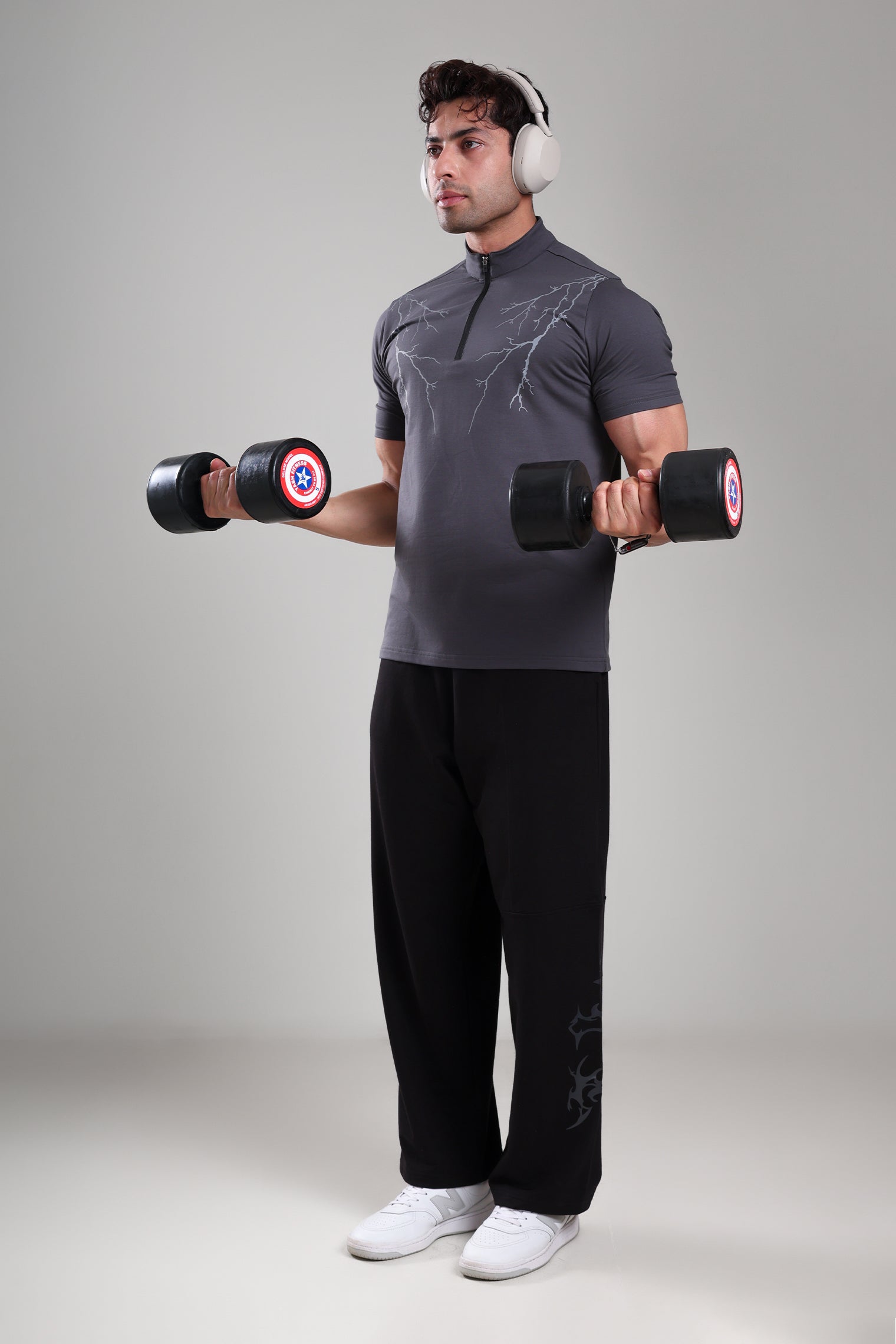 GROW AlphaFlex Quarter Zip Tshirt Dark Grey