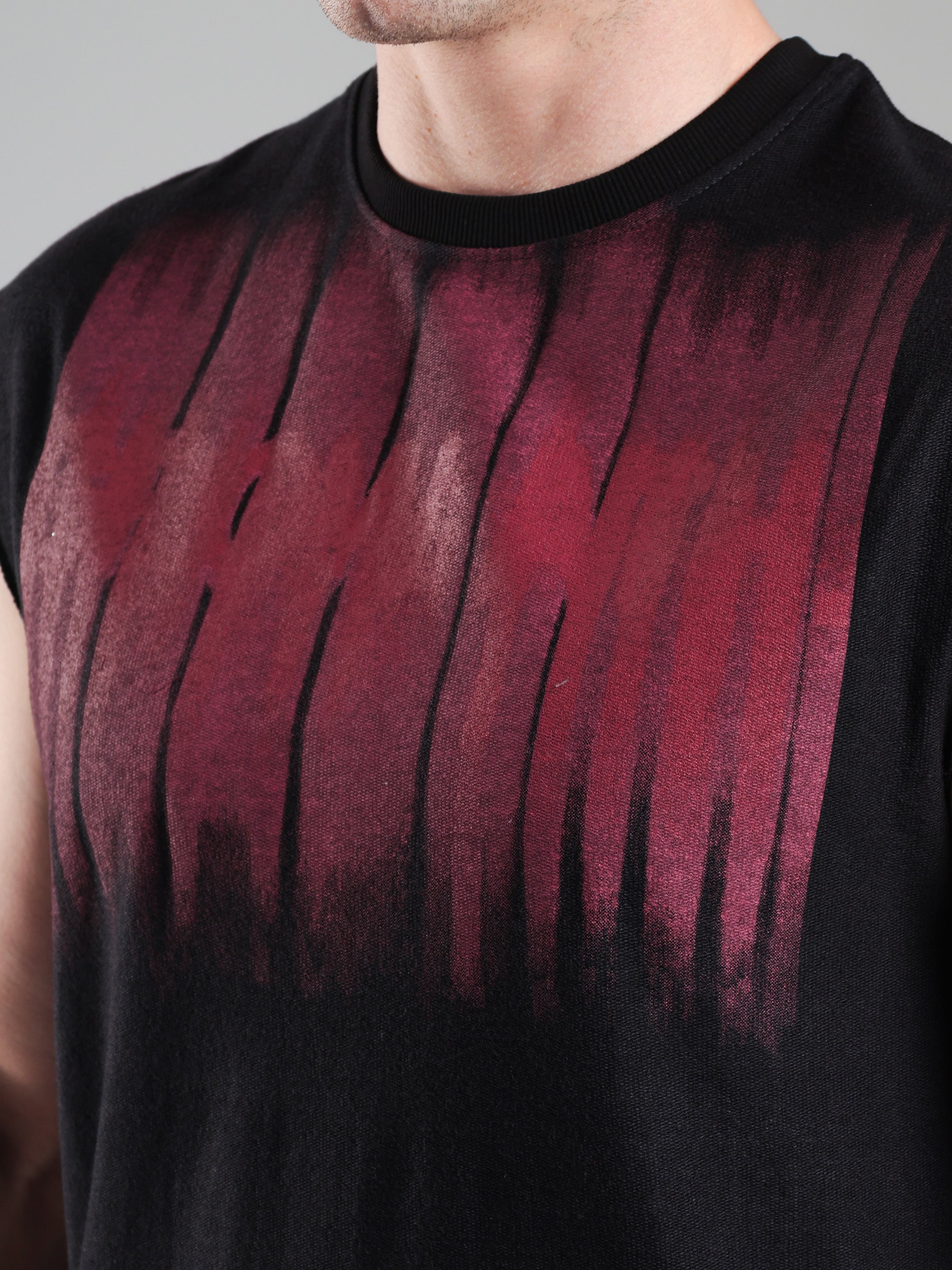 Grow ShadowDrip Capsleeves Tee Black maroon