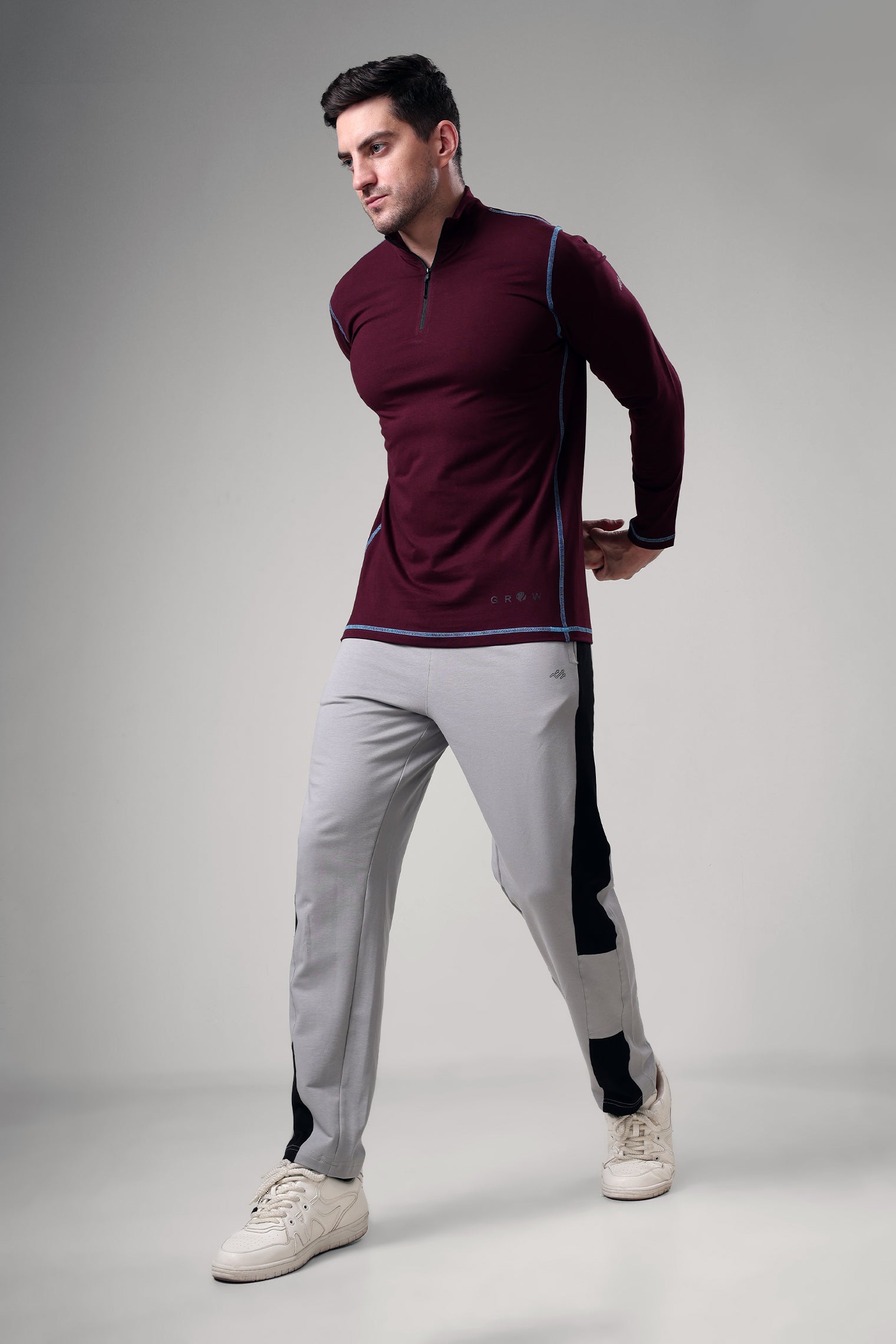 Grow 5T Quarter Zip T-shirt Wine