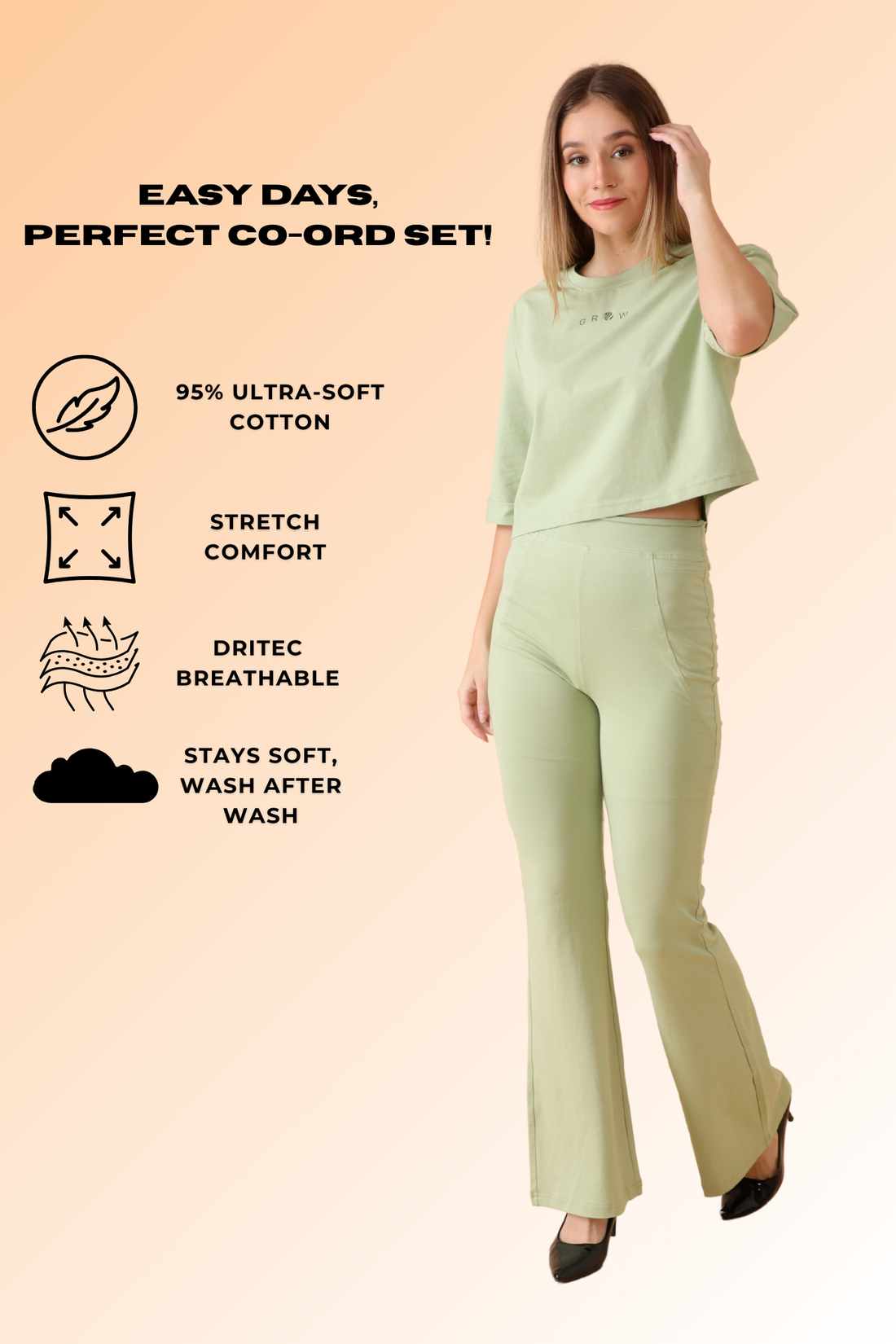 GROW Lounge Luxe Co-ord Set Matcha Mist