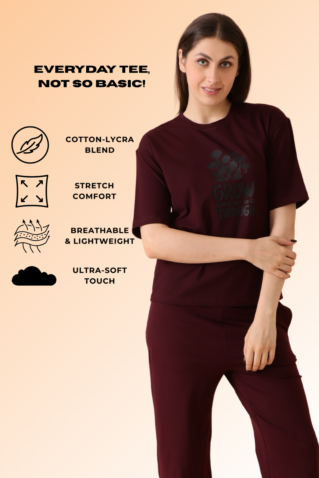 Lazee Luxe Tee Berry Busy