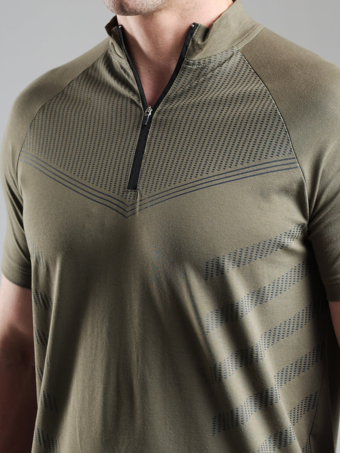 Grow AeroFlex Quarter Zip T-Shirt Mid Grey