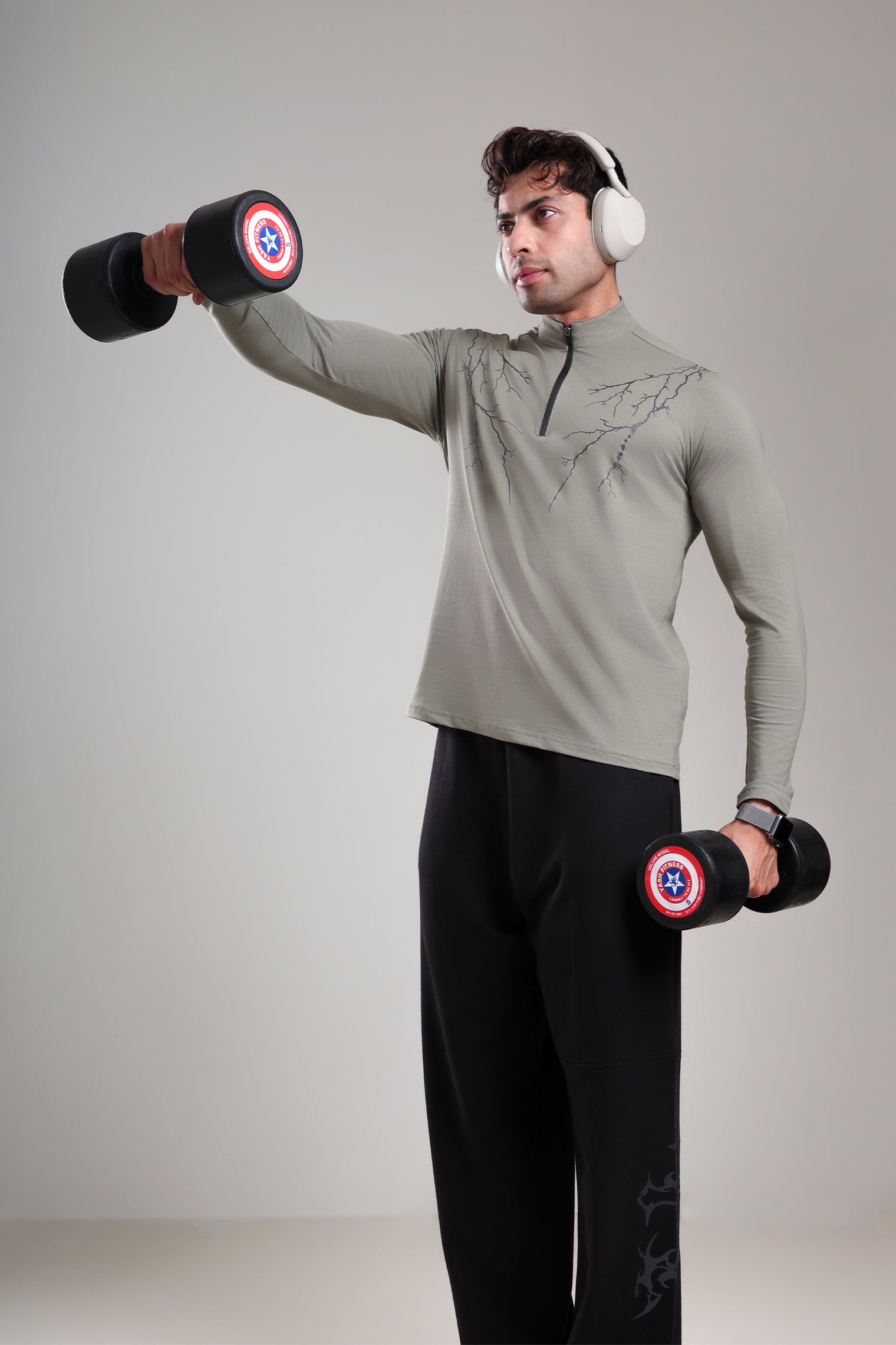 GROW ThunderFlex Zip Tshirt Mid Grey