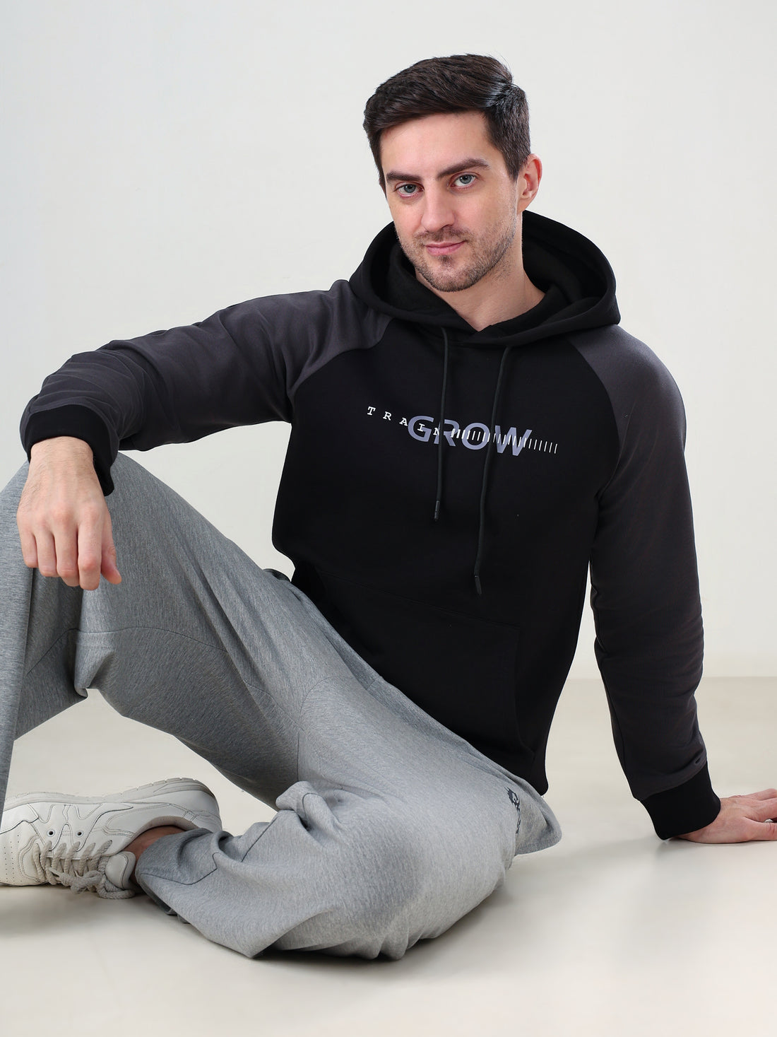 Grow Raglan Comfy Hoodie Black