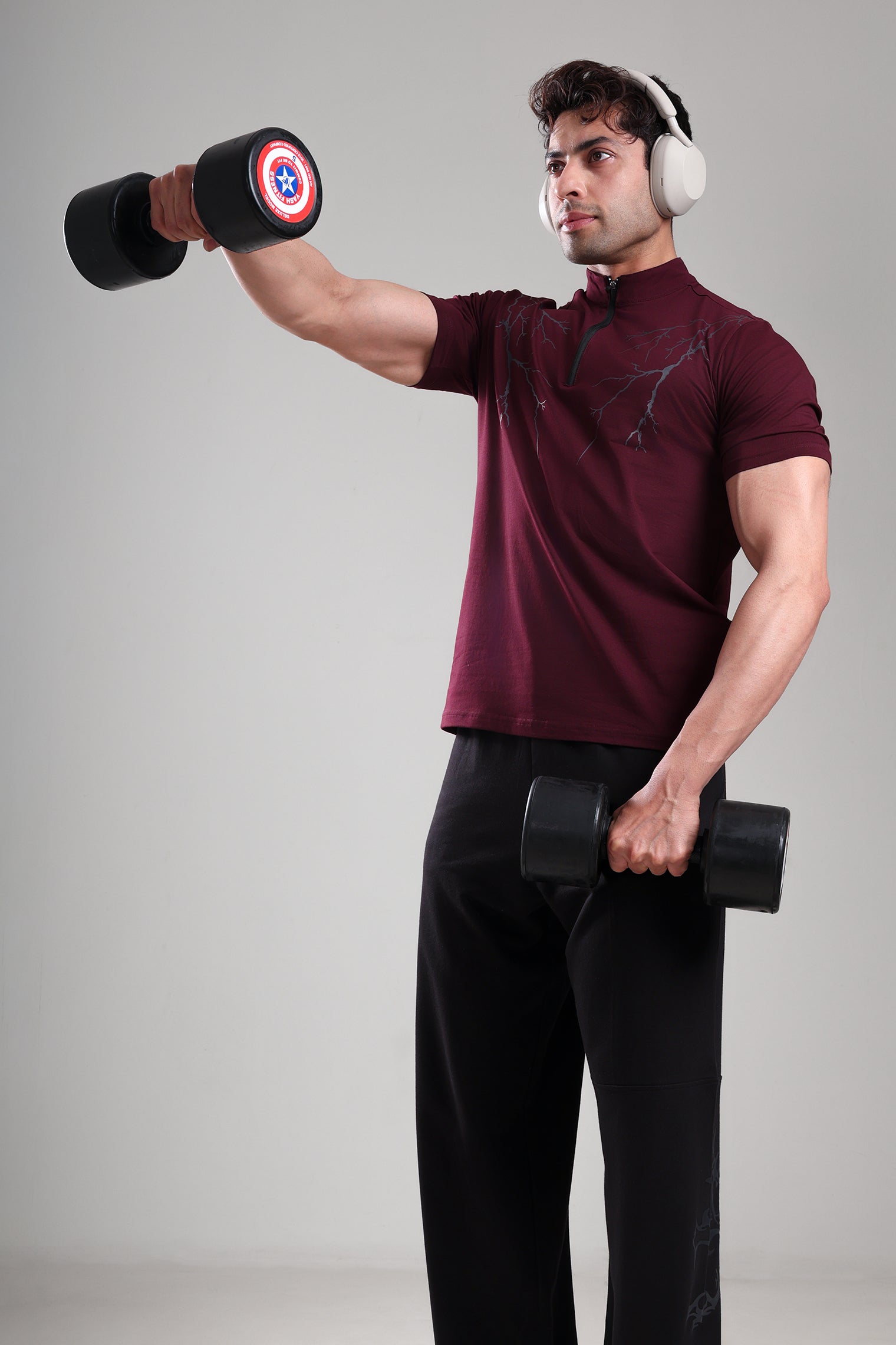 GROW AlphaFlex Quarter Zip Tshirt Wine