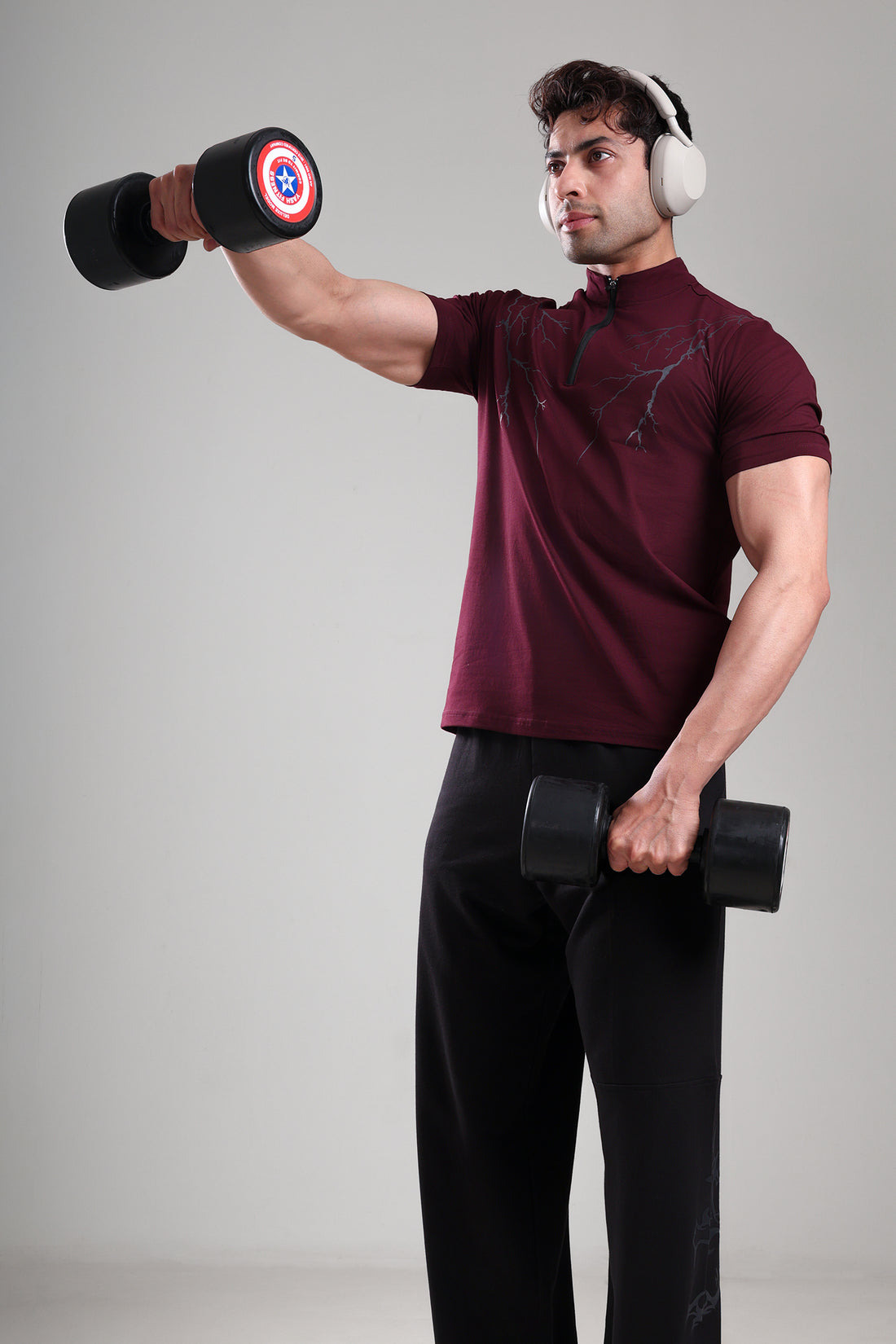 GROW AlphaFlex Quarter Zip Tshirt Wine