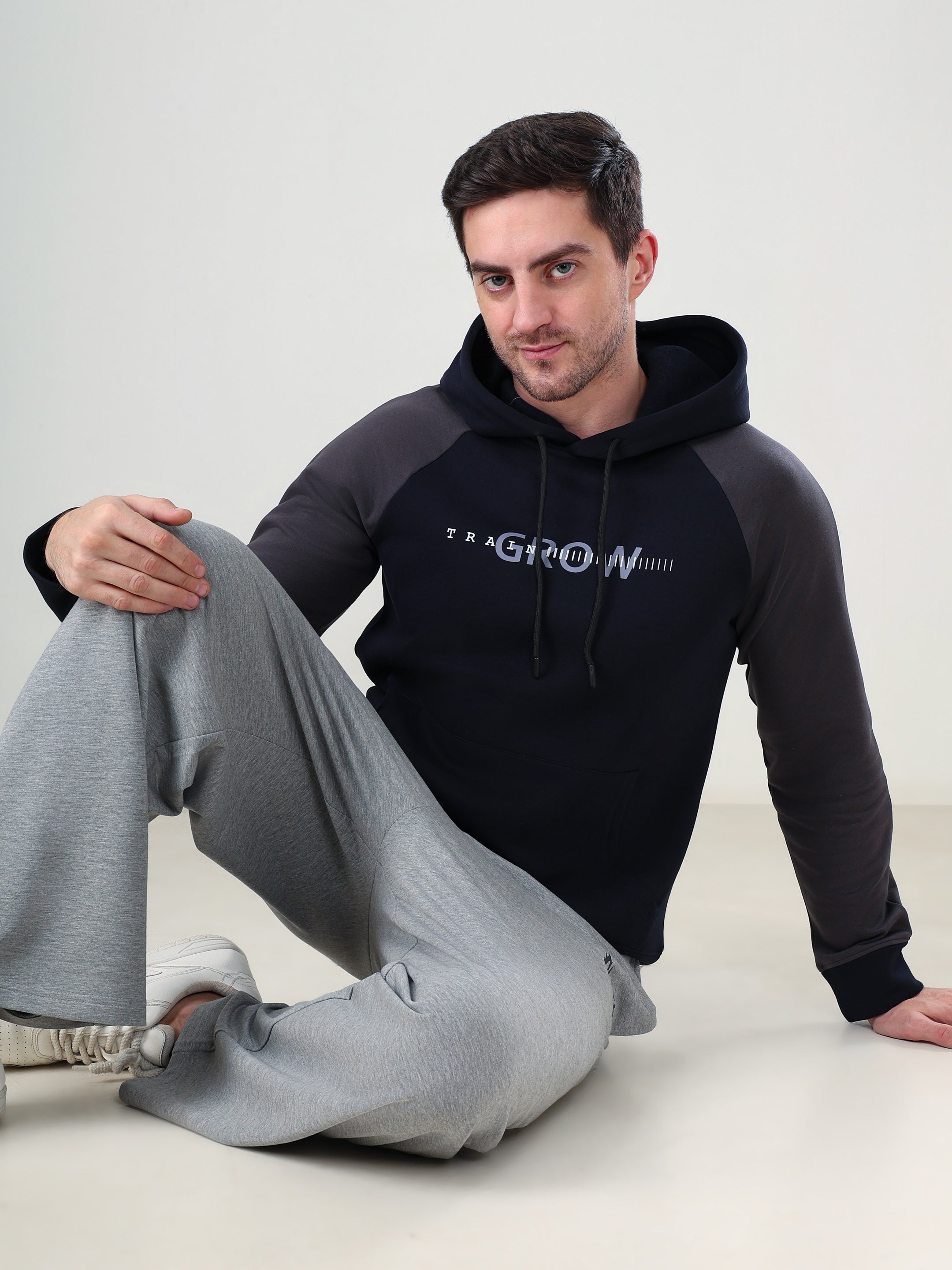 Grow Raglan Comfy Hoodie Navy