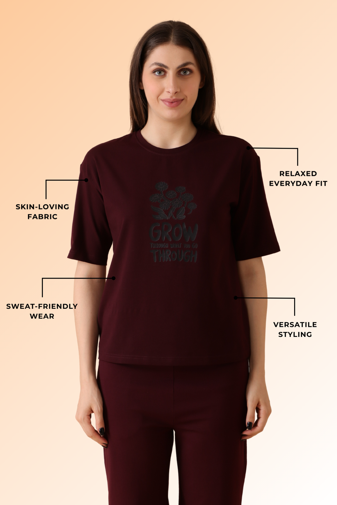Lazee Luxe Tee Berry Busy