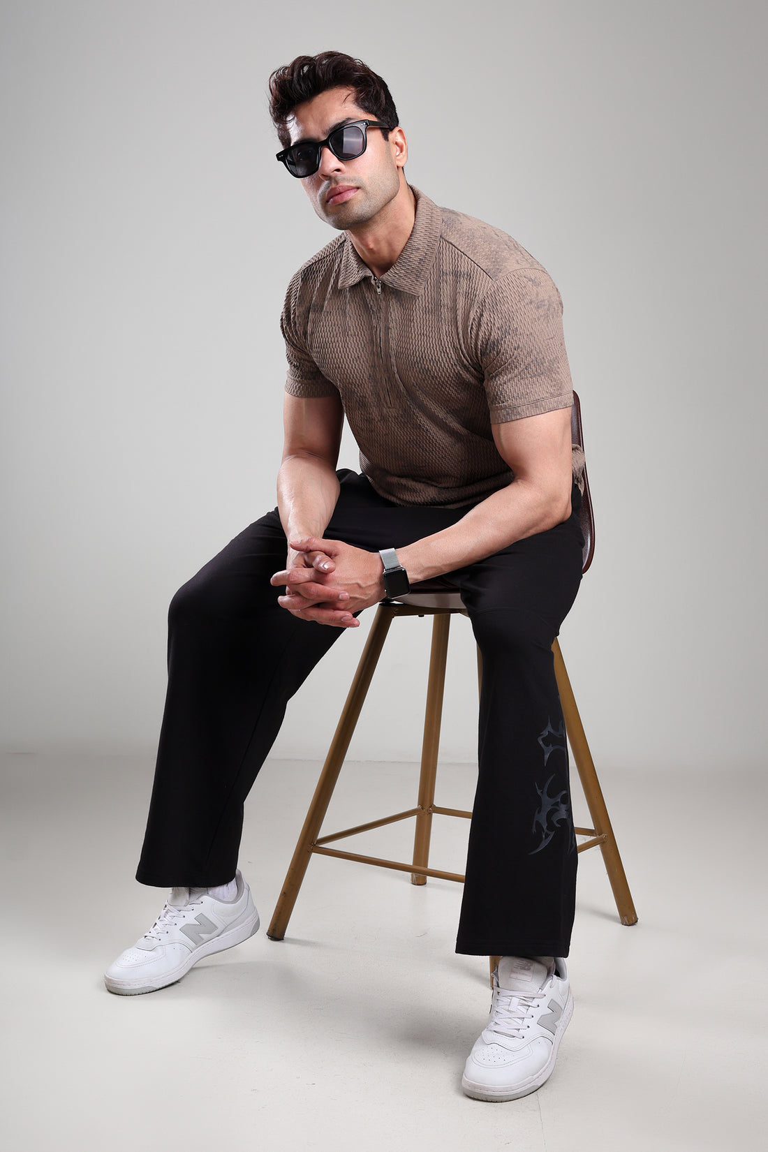 GROW Textured Polo Tee Brown