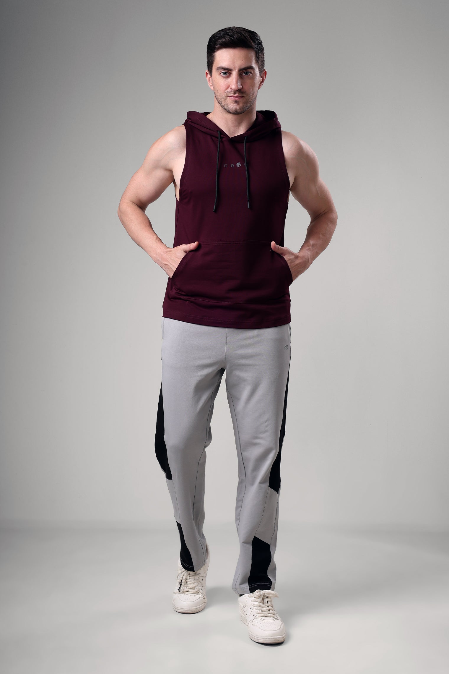 Grow Sleeveless Hoodie Wine