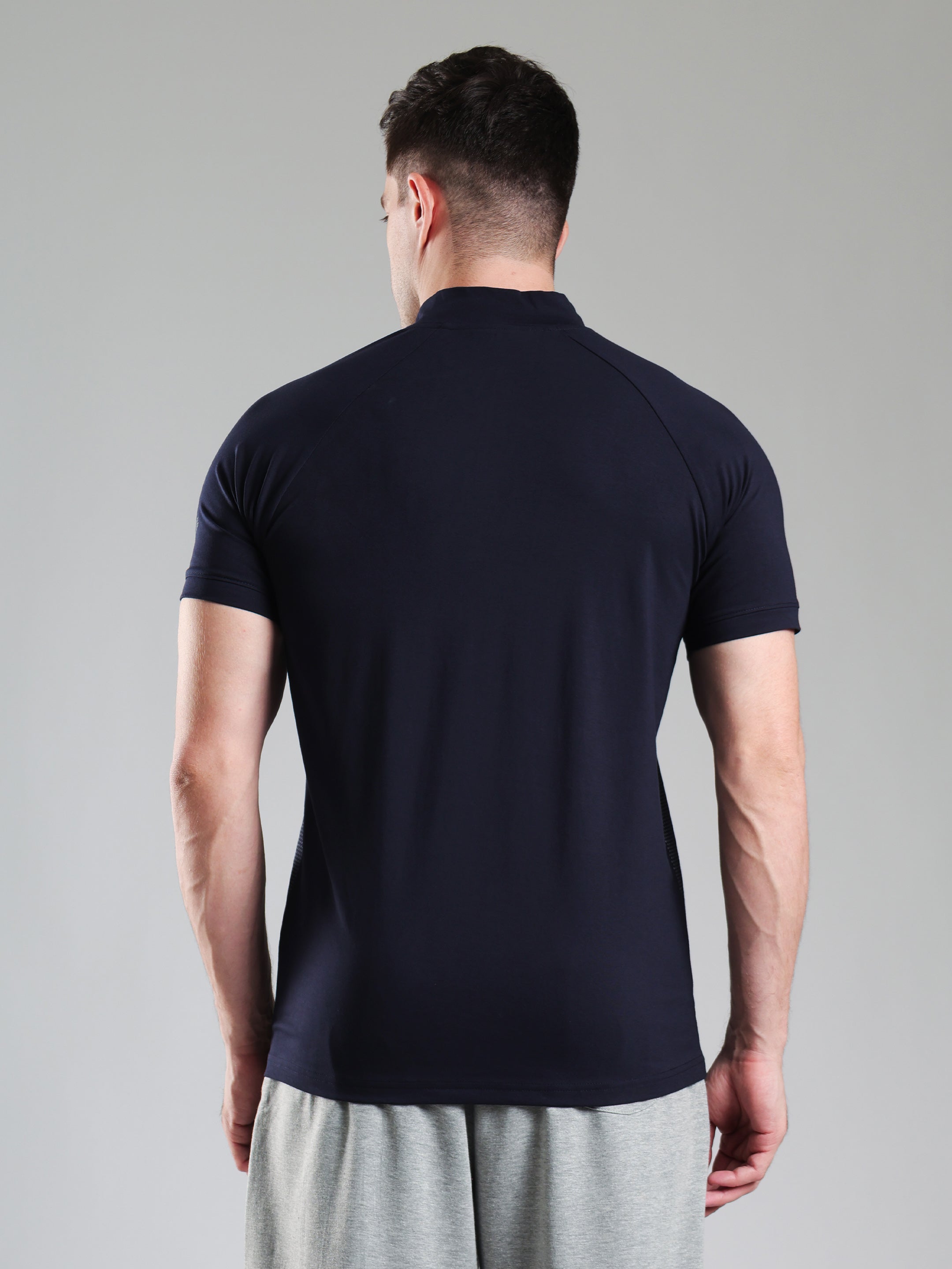 Half Quarter Zip Performance T-Shirt Navy