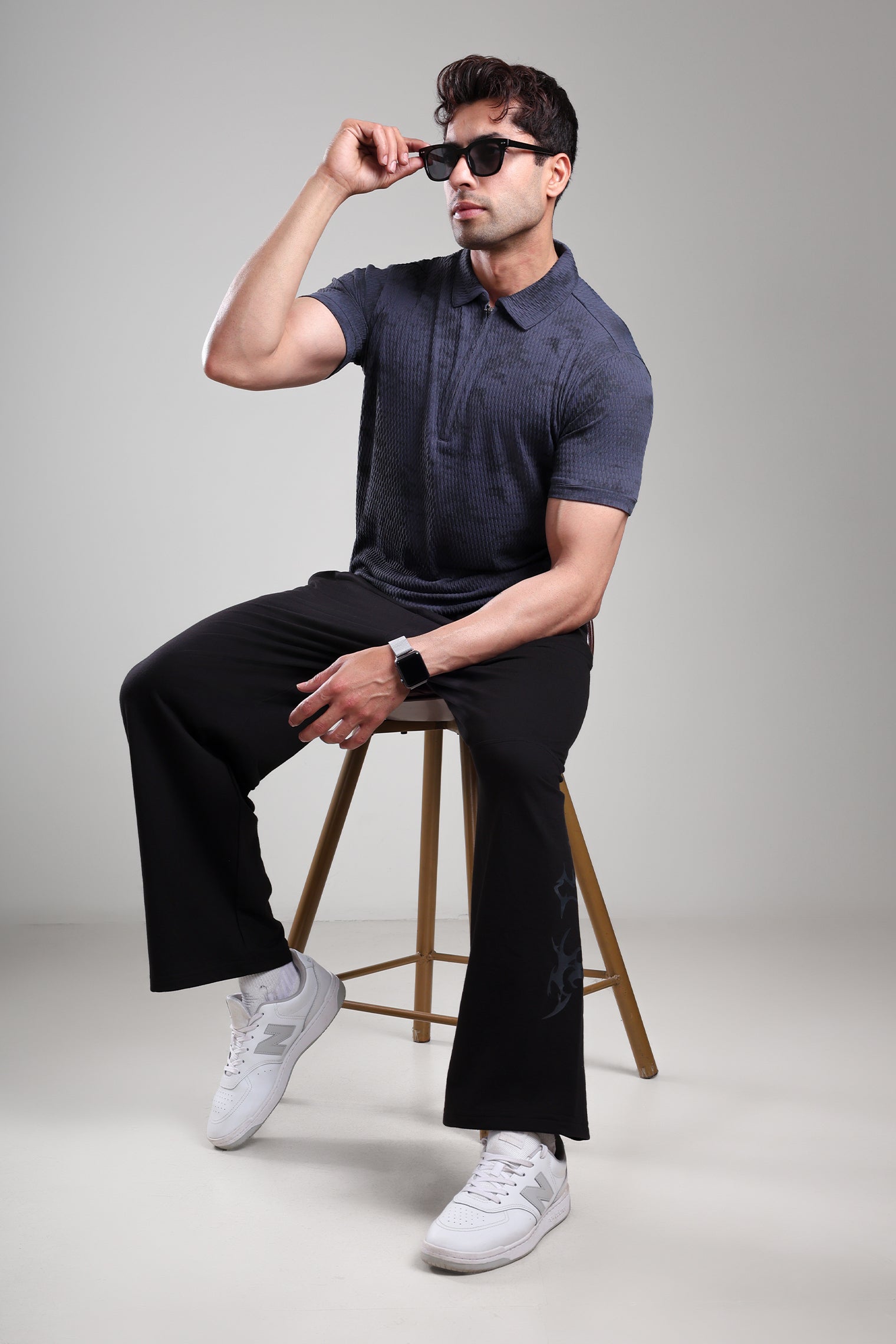 Grow Textured Polo Tee Dark Grey