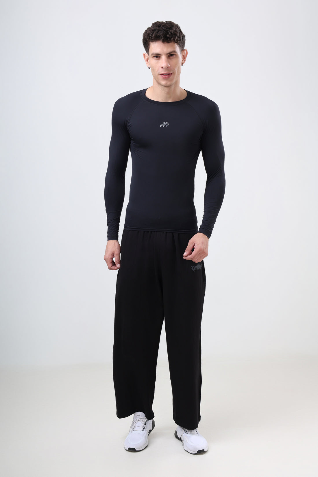 Nylon Compression Fullsleeves T-shirt Black