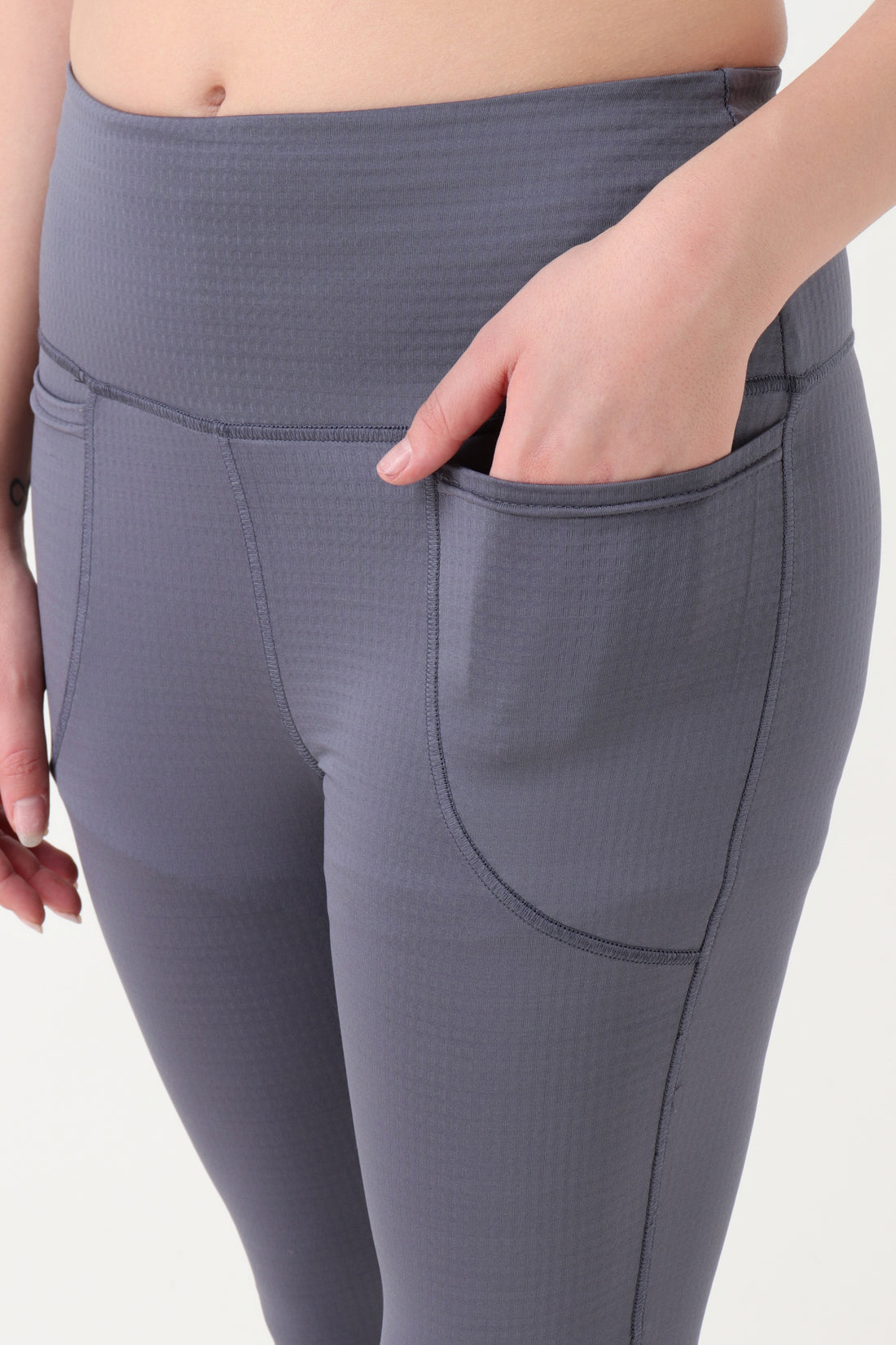 Jacquard Flare Leggings Light Grey