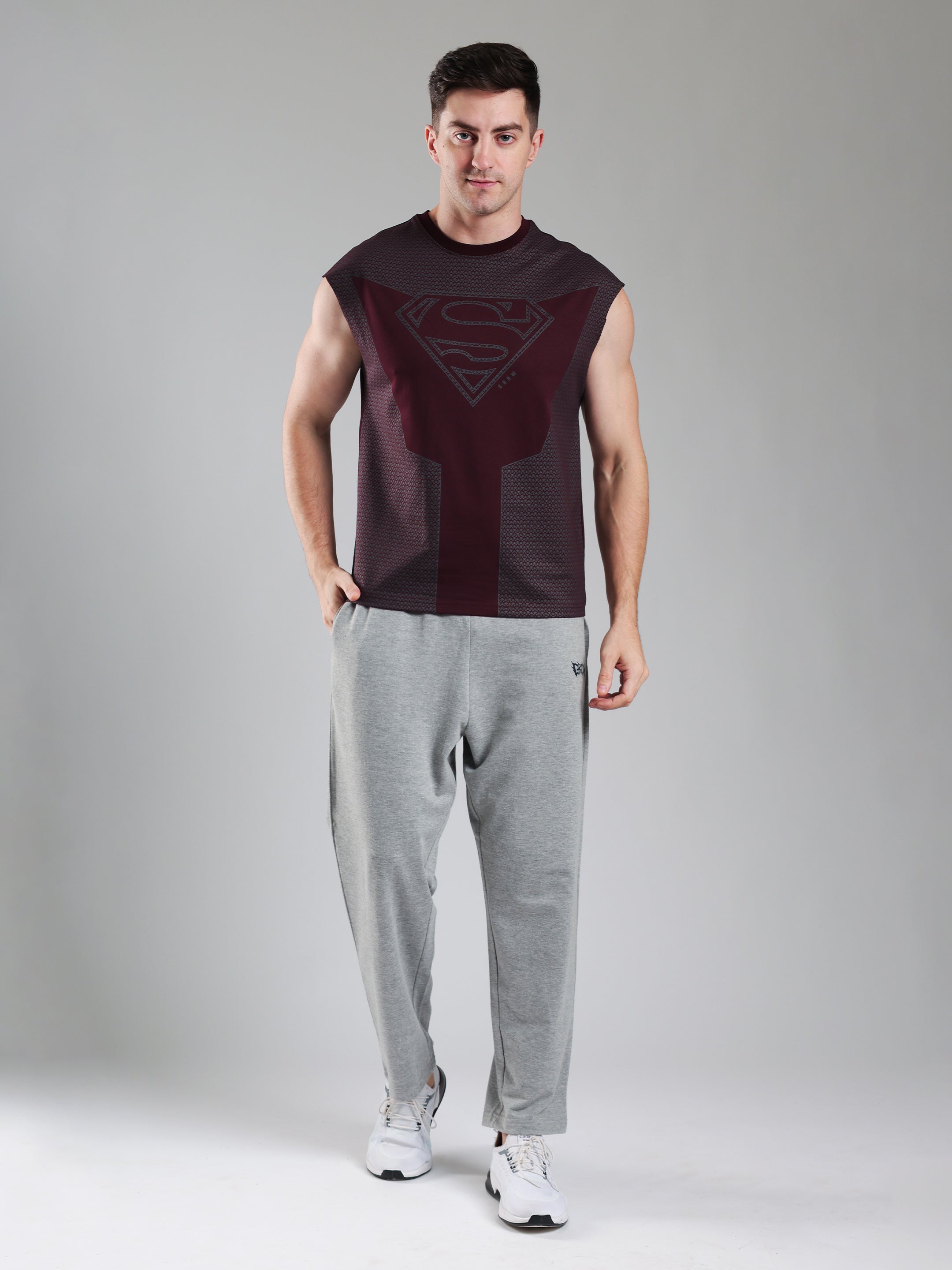 Superman Capsleeves Tee Maroon