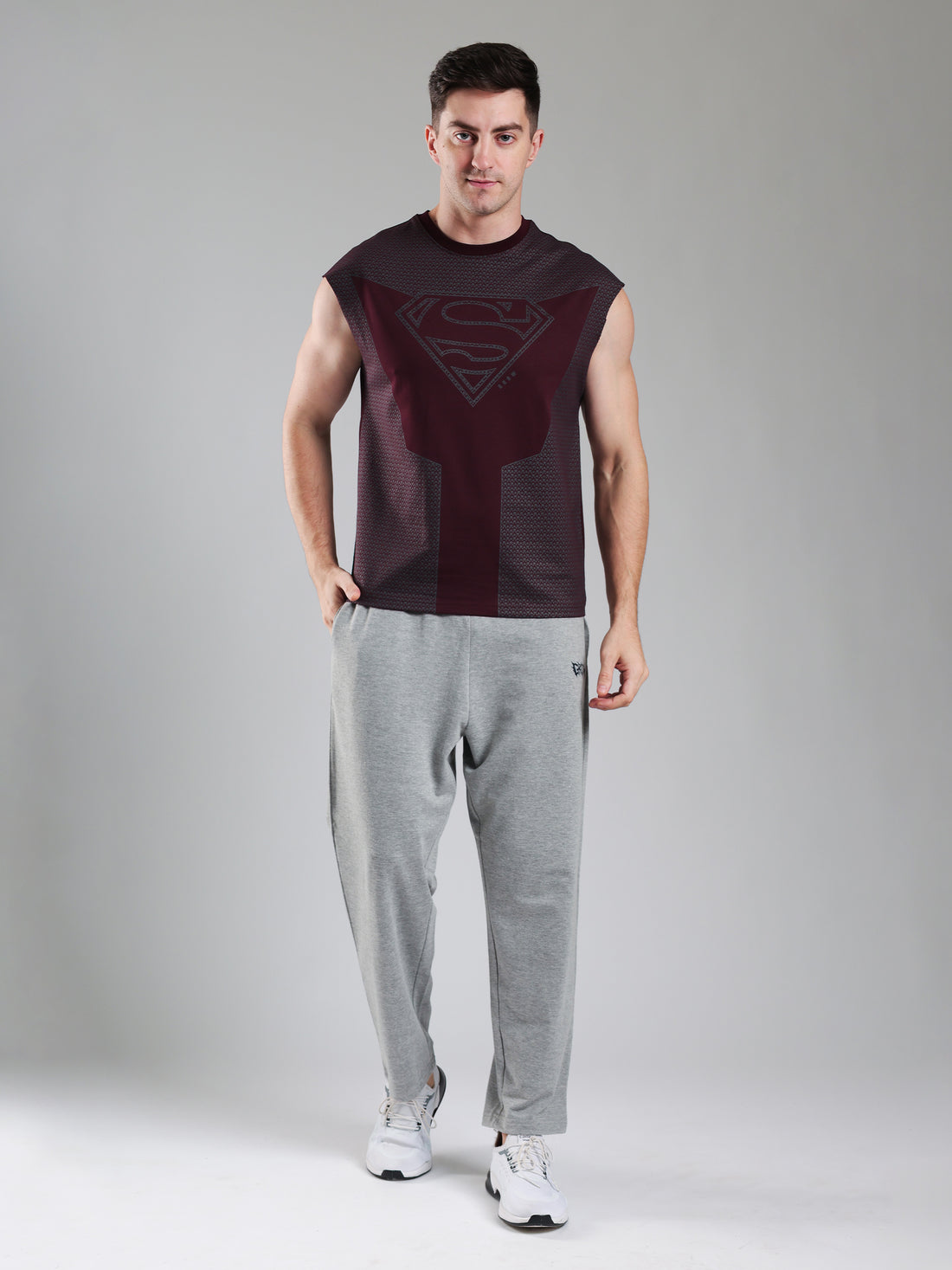 Superman Capsleeves Tee Maroon