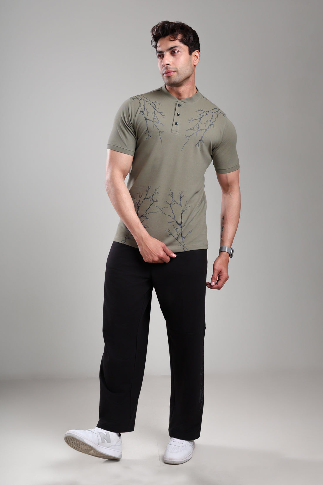 GROW Luxe Henley T-Shirt Mid grey