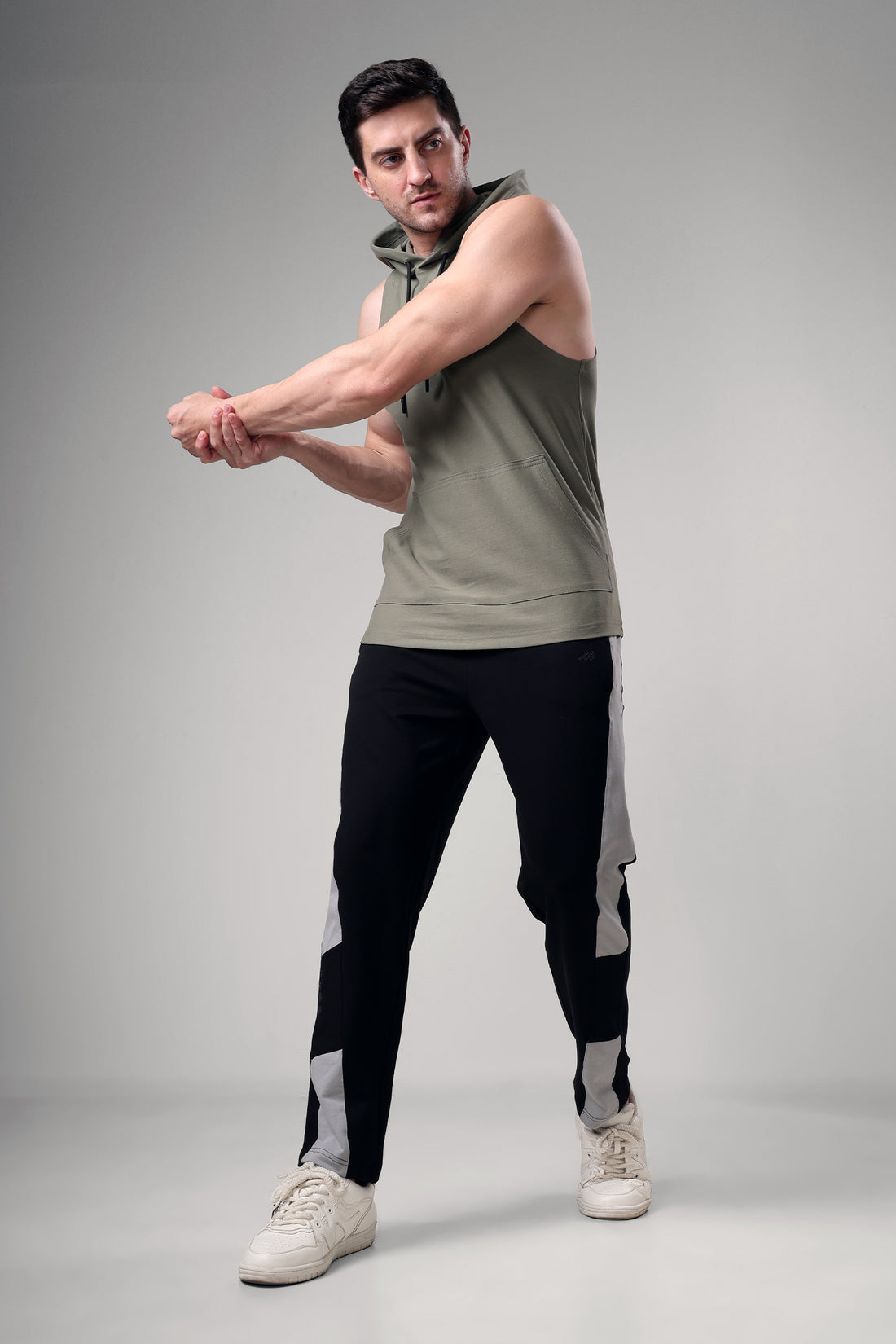 Push Sleeveless Hoodie Grey