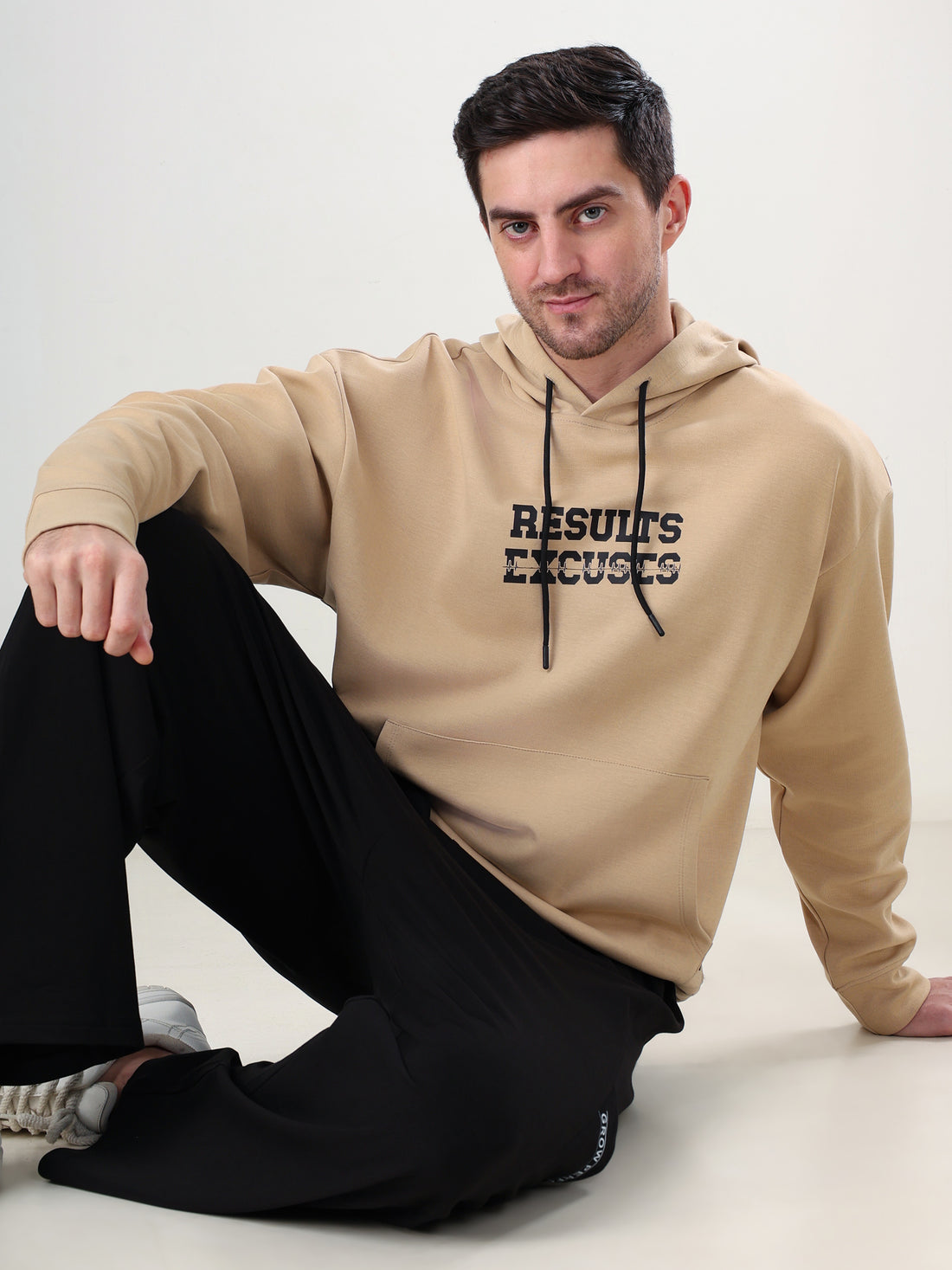 Result Oversize Hoodie Beige