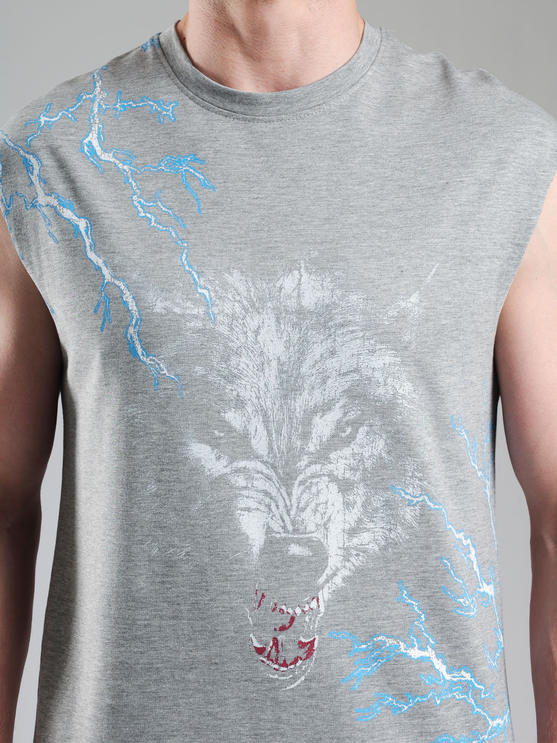 Grow ThunderWolf Capsleeves Tee Light Grey