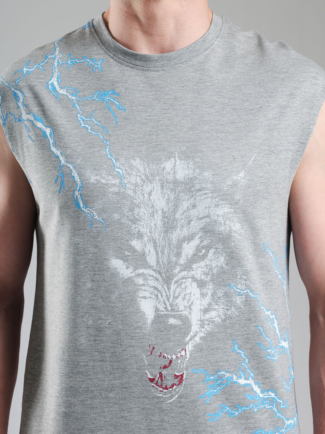 Grow ThunderWolf Capsleeves Tee Light Grey