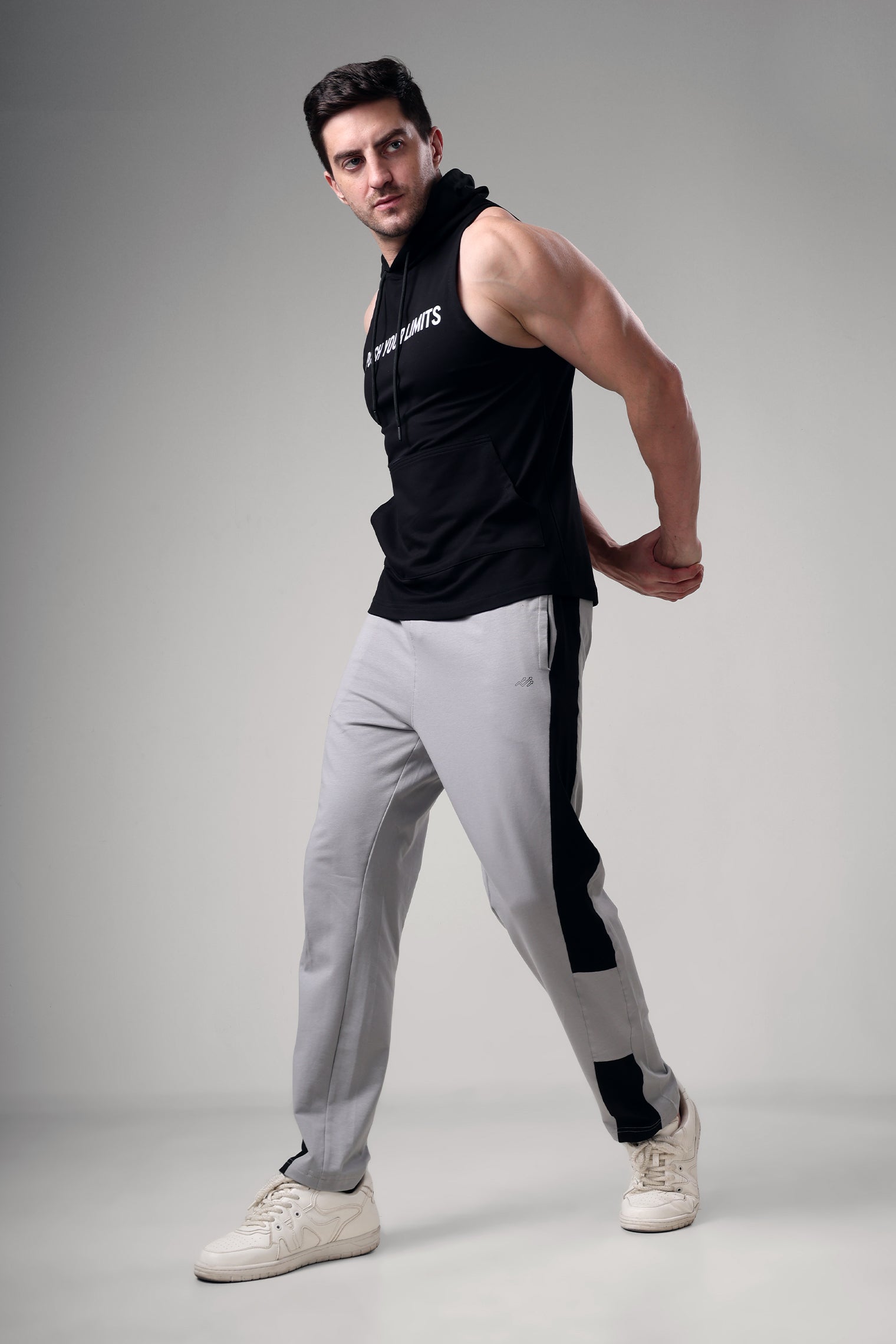 Push Sleeveless Hoodie Black