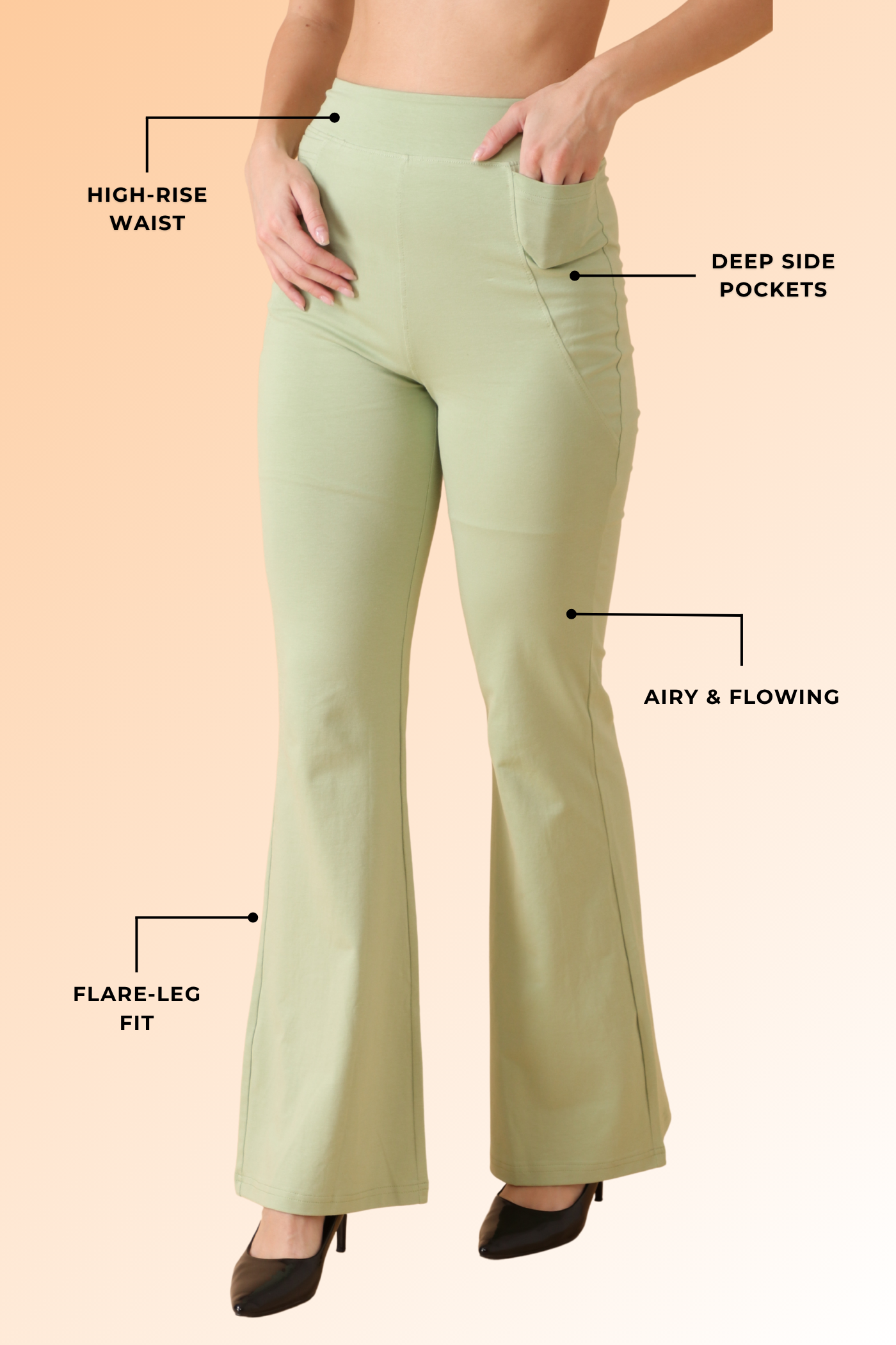 Easy Breezy Flare Flare Pant Pistachio Calm