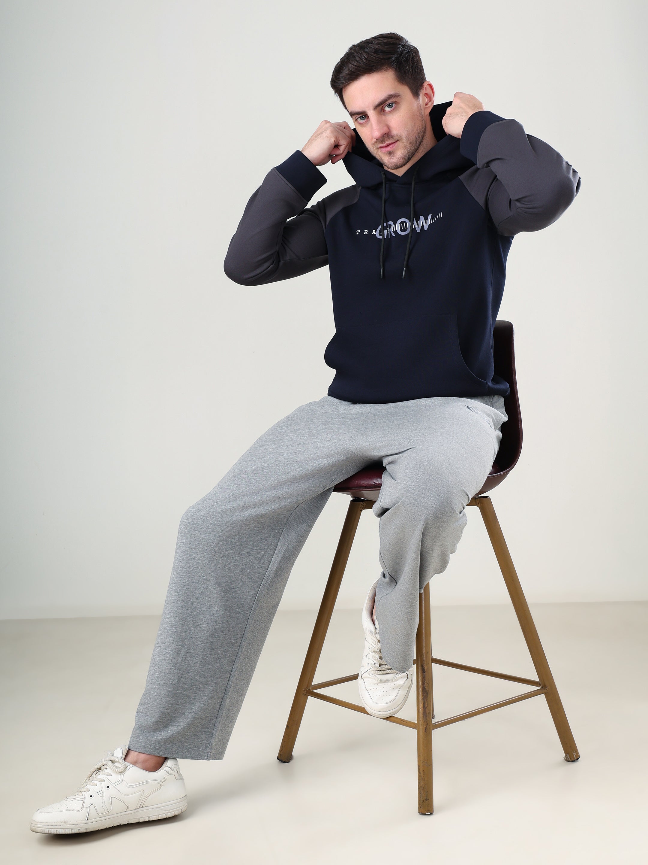 Grow Raglan Comfy Hoodie Navy