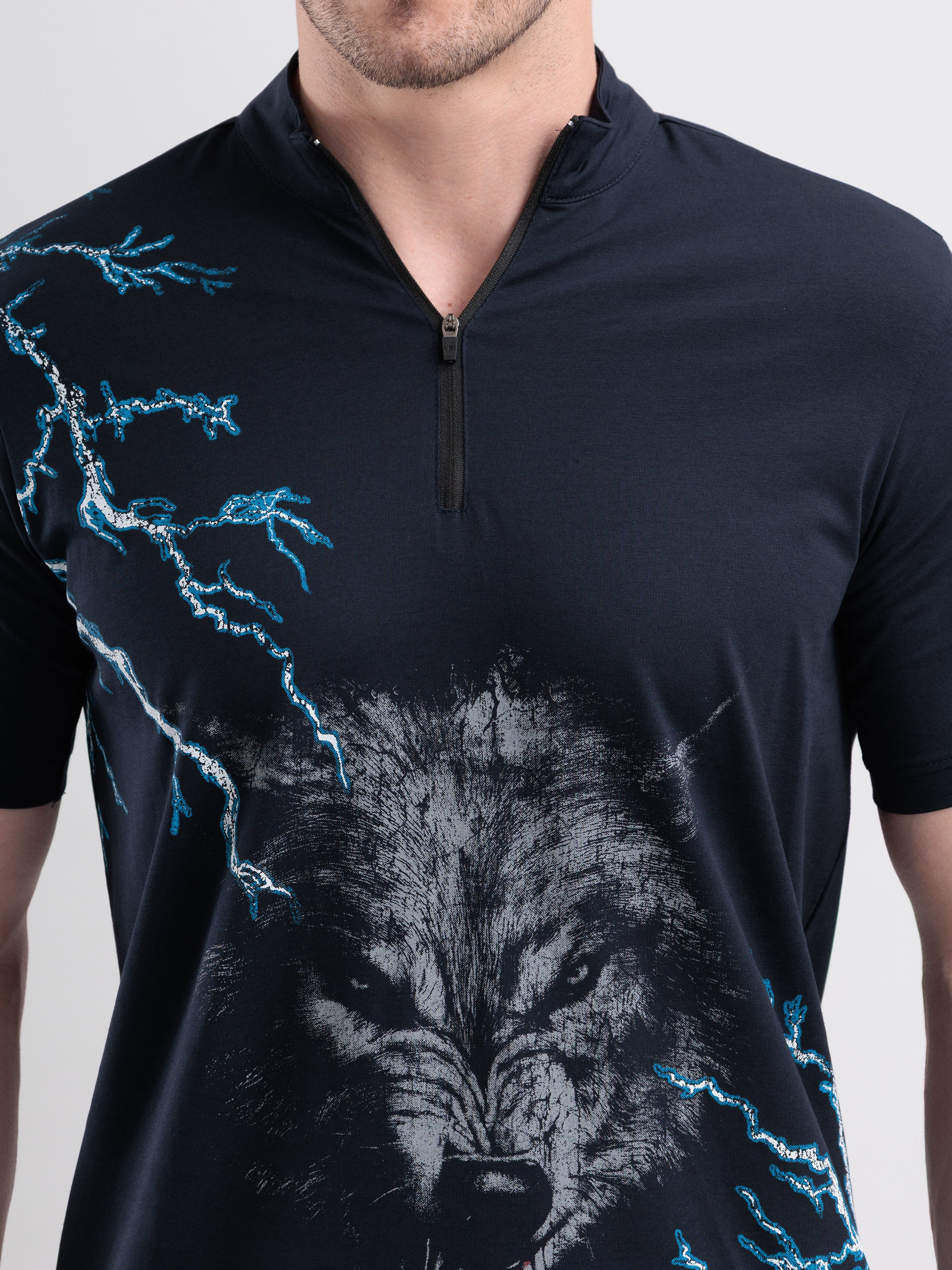 Thunderwolf Quarter Zip Tshirt Navy