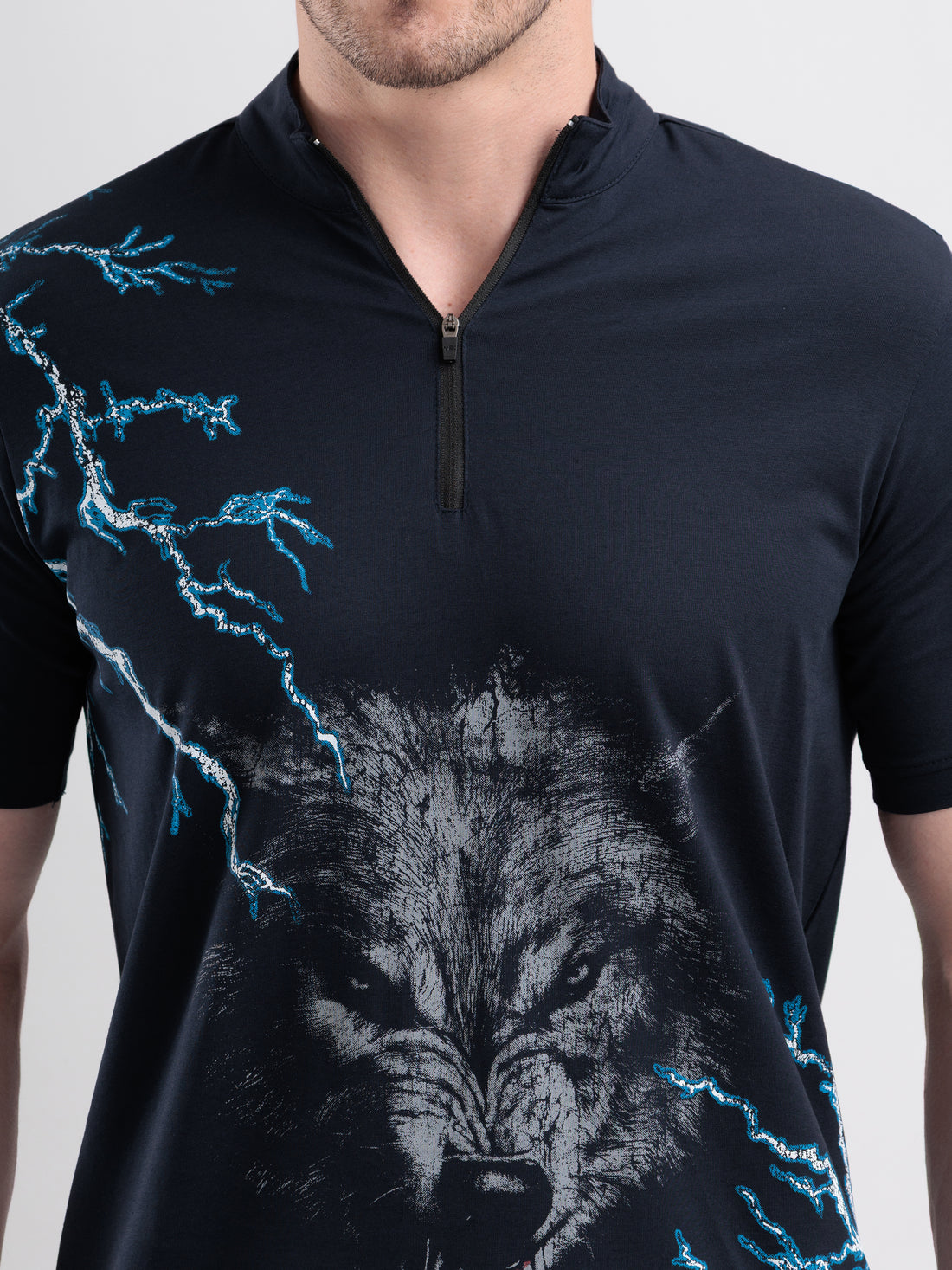 Thunderwolf Quarter Zip Tshirt Navy