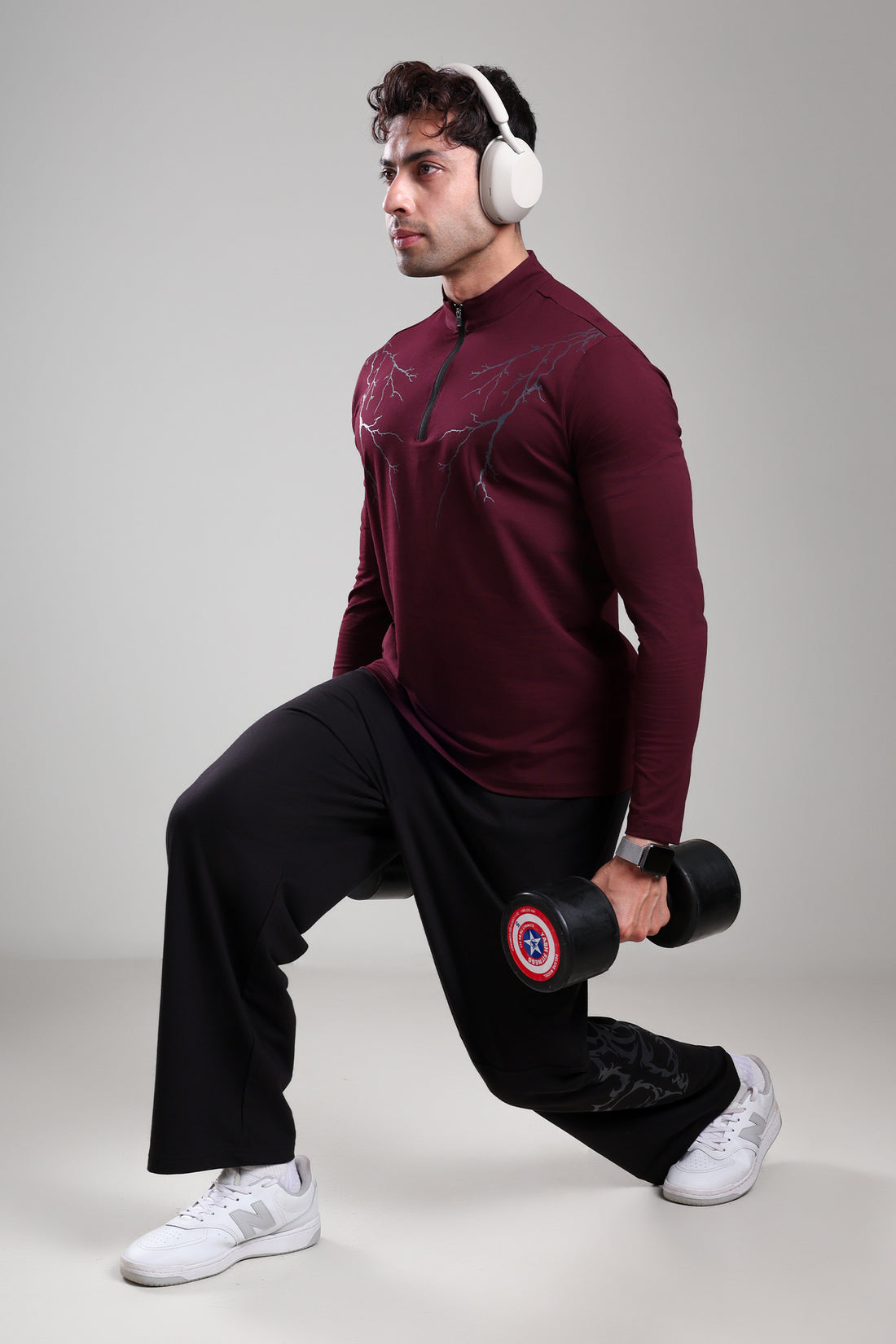 GROW ThunderFlex Zip Tshirt Wine