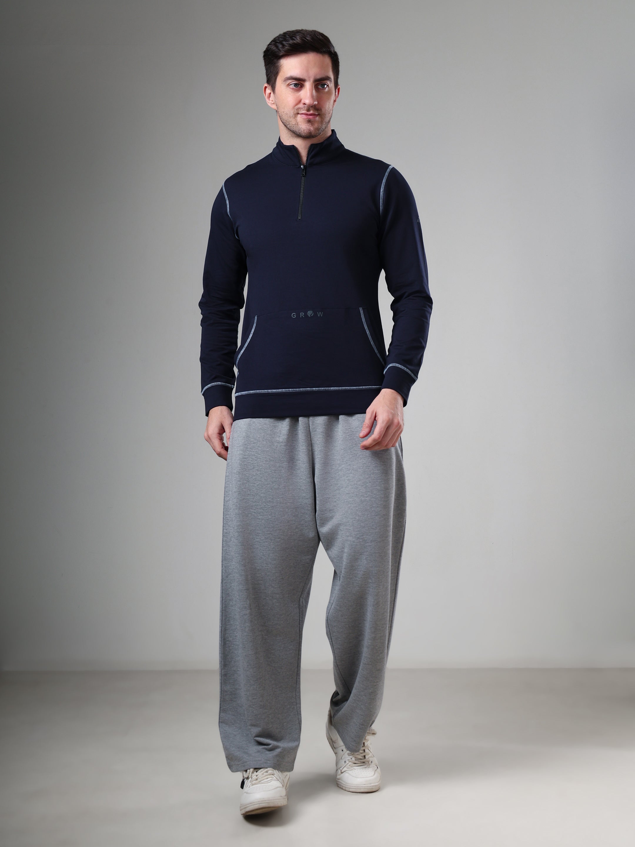 Grow 5T Pullover Navy Grey