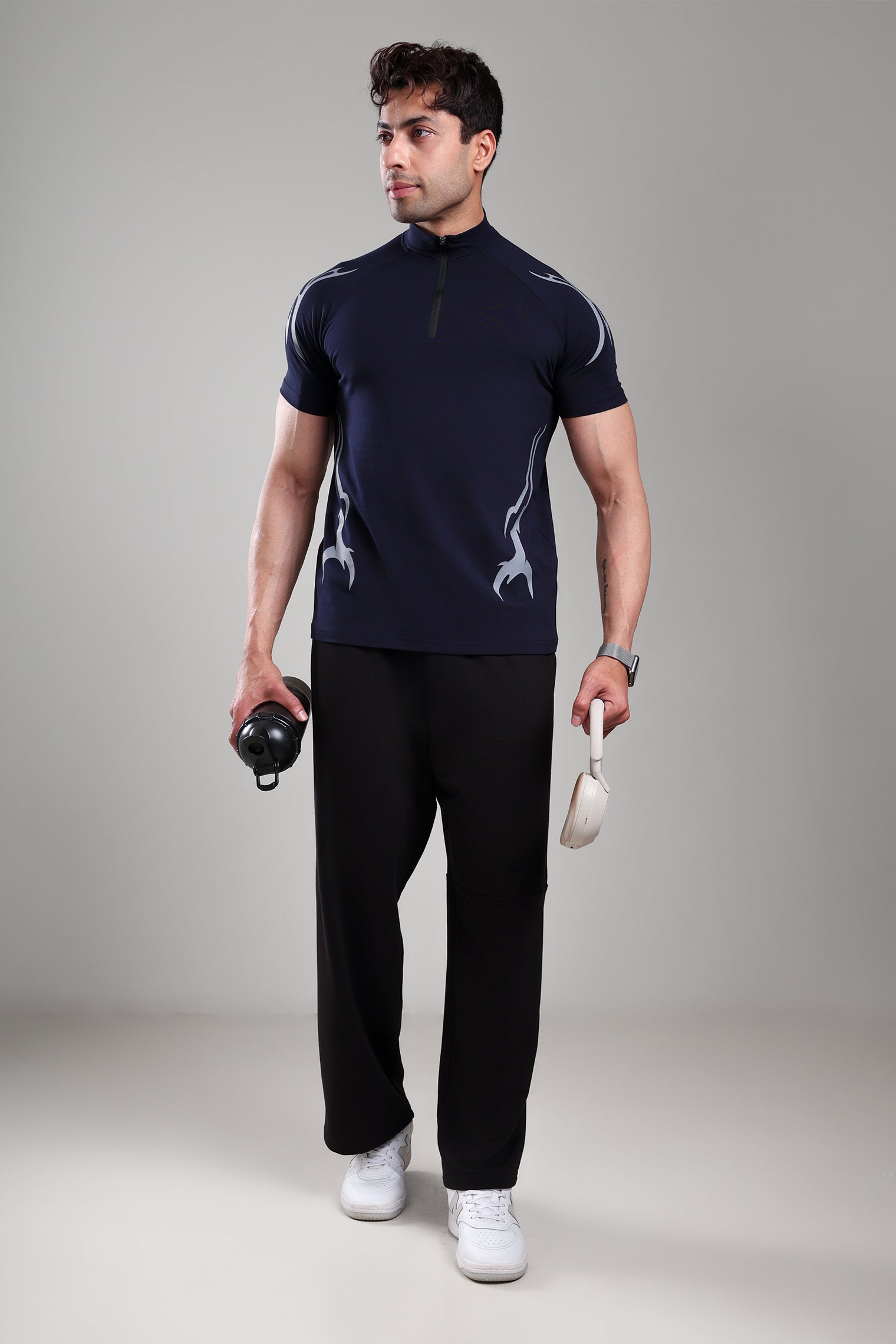 GROW ShadowTribe Zip Tshirt Navy