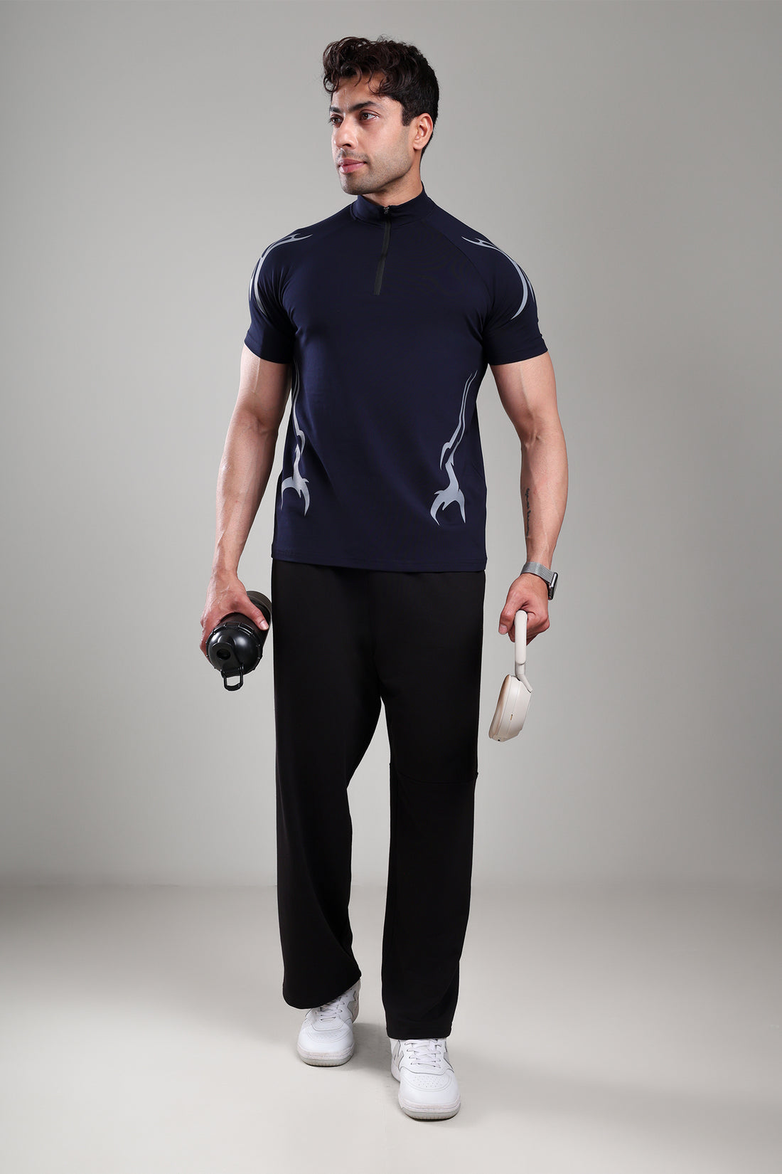 GROW ShadowTribe Zip Tshirt Navy