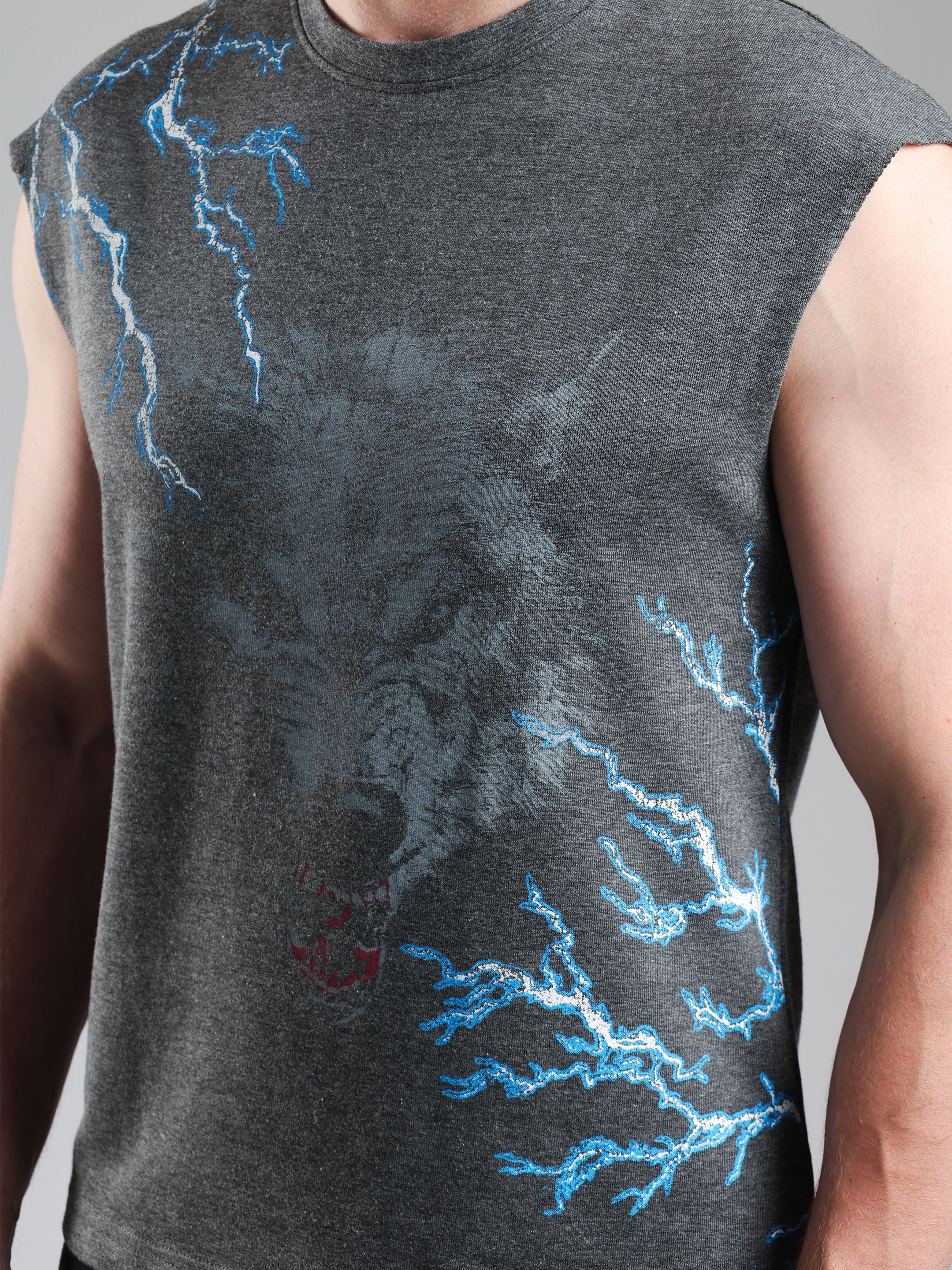 Grow ThunderWolf Capsleeves Tee Dark Grey